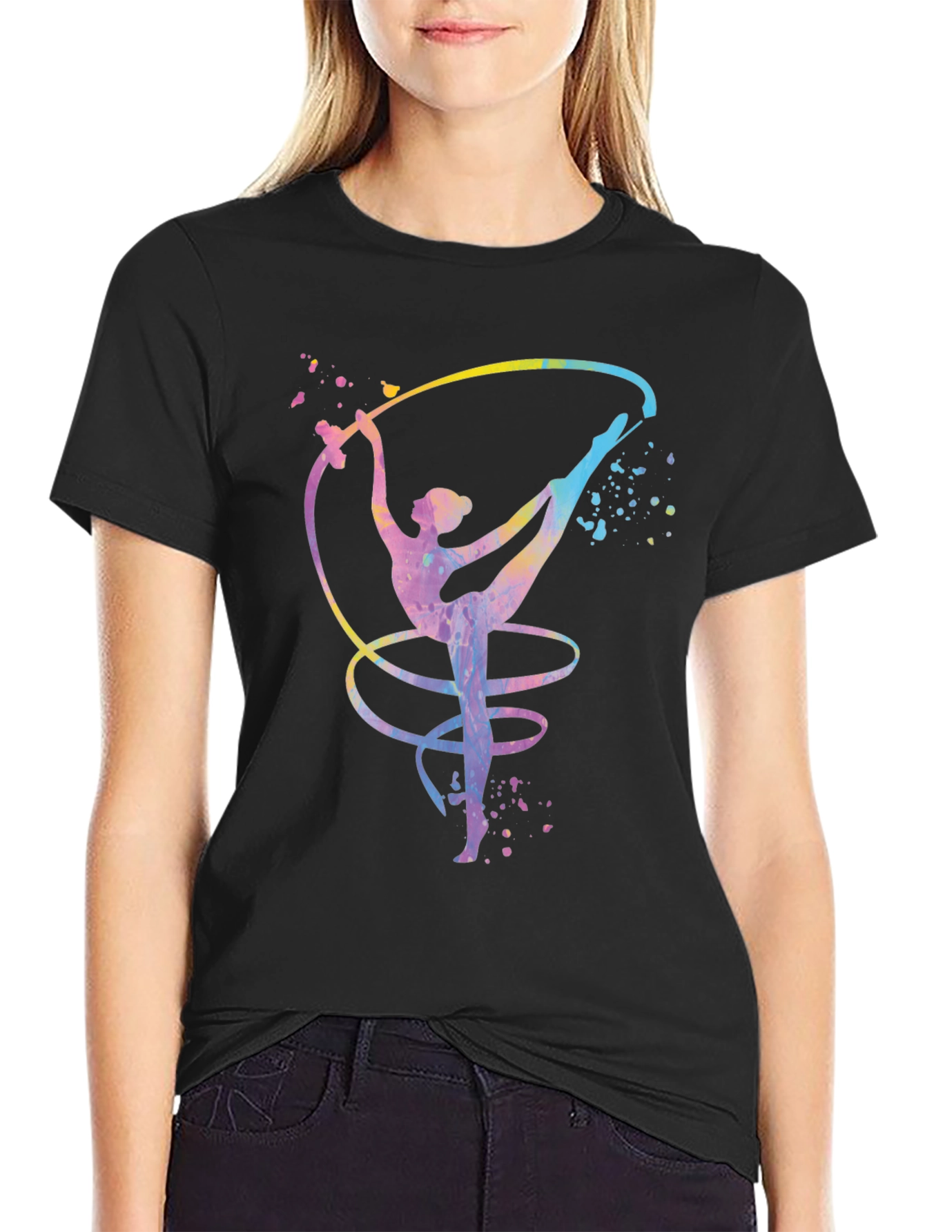 Gymnast Ribbon Black T-Shirt