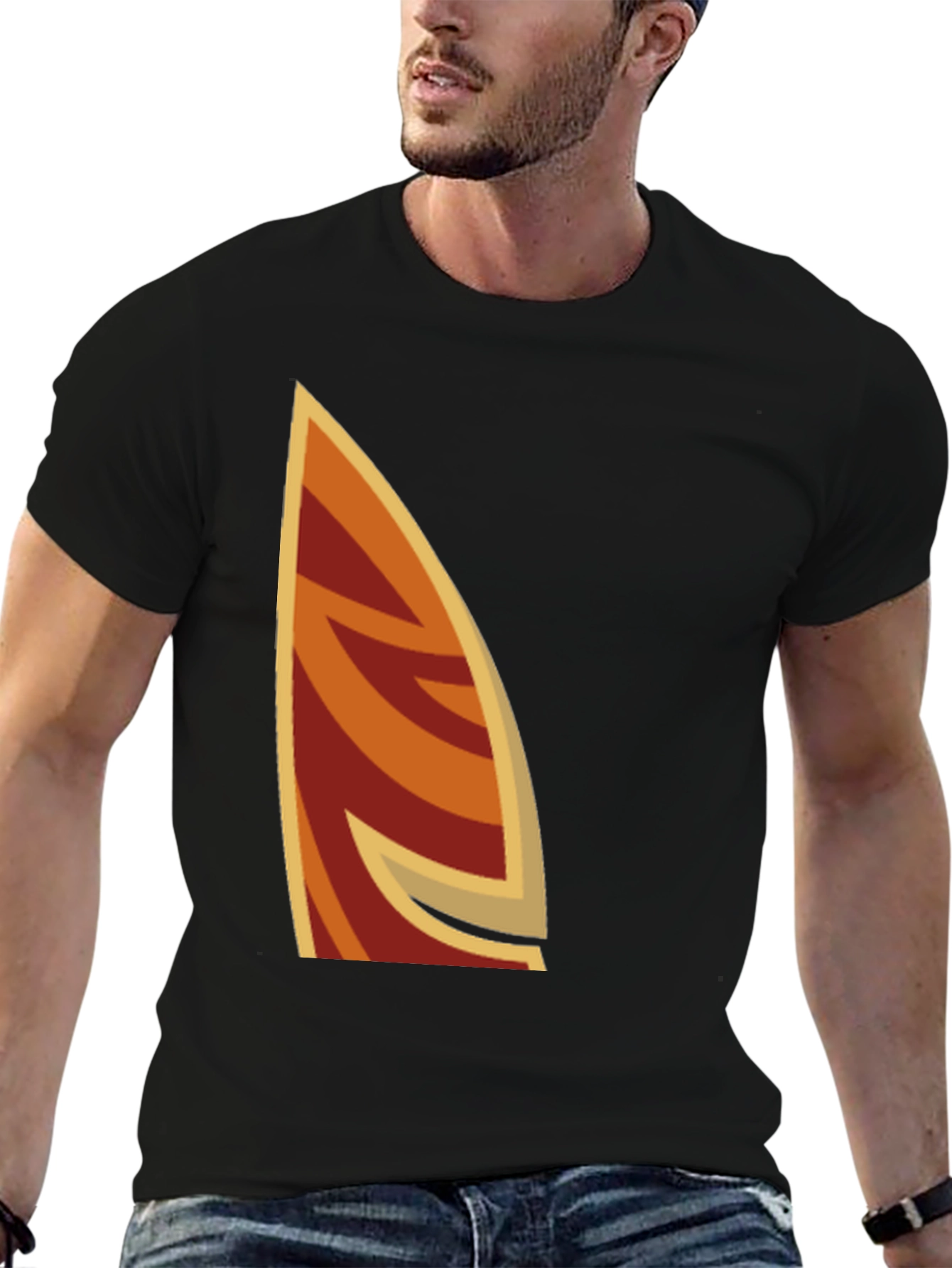 Retro Surfboard T-Shirt - Black Cotton Tee