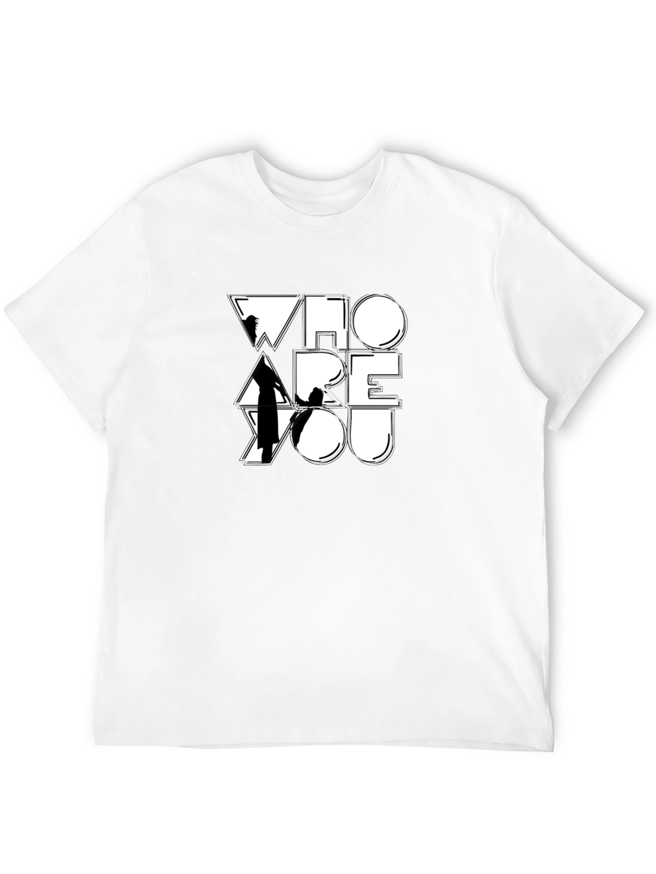 Who Are You Graphic Print Black T-Shirt