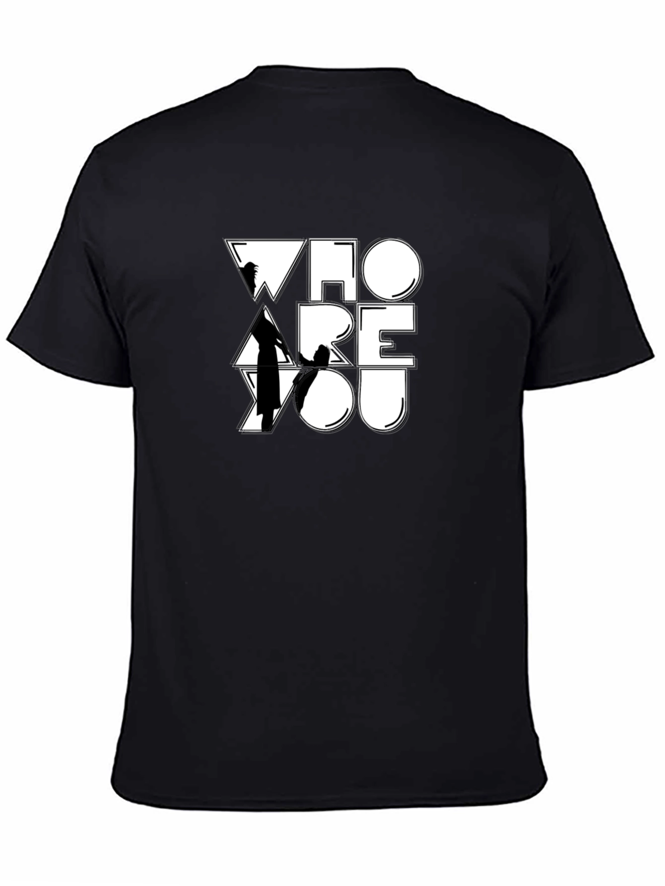 Who Are You Graphic Print Black T-Shirt