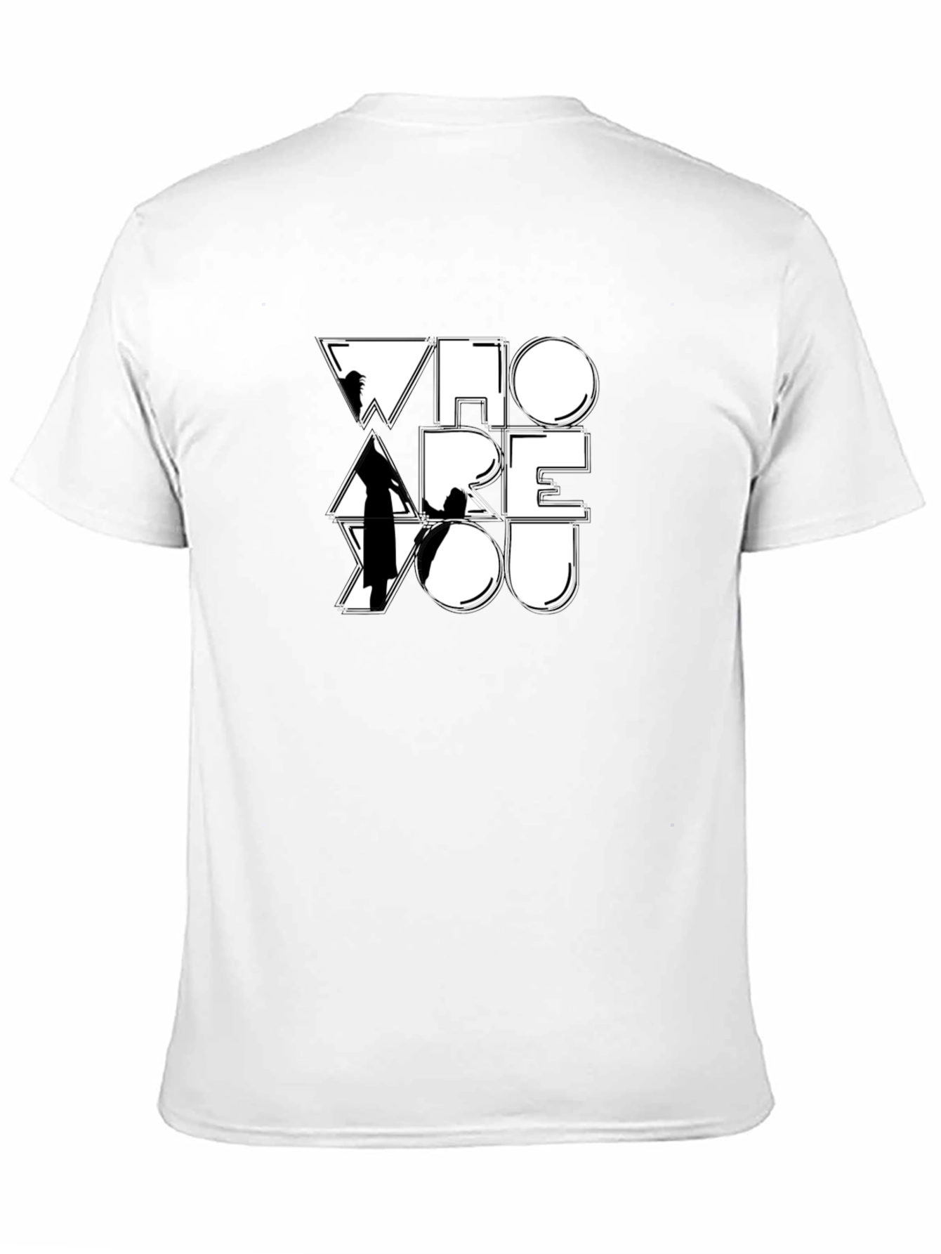 Who Are You Graphic Print Black T-Shirt