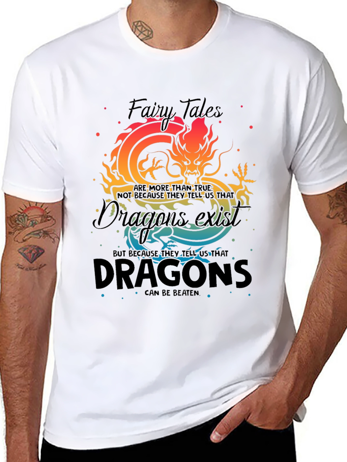 Fantasy Dragon Graphic Tee - Fairy Tales Dragon Exist