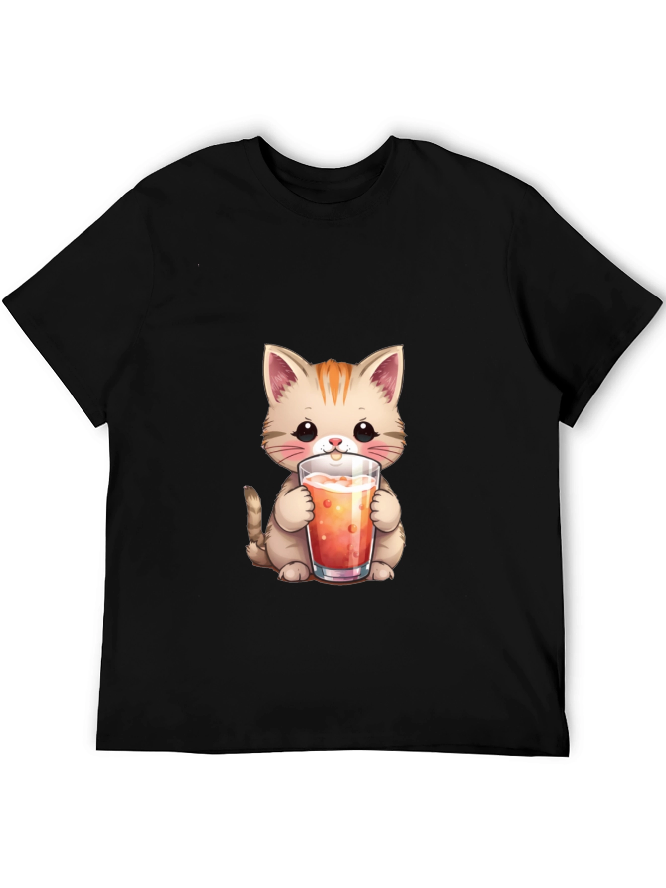 Cute Cat Drinking Juice T-Shirt