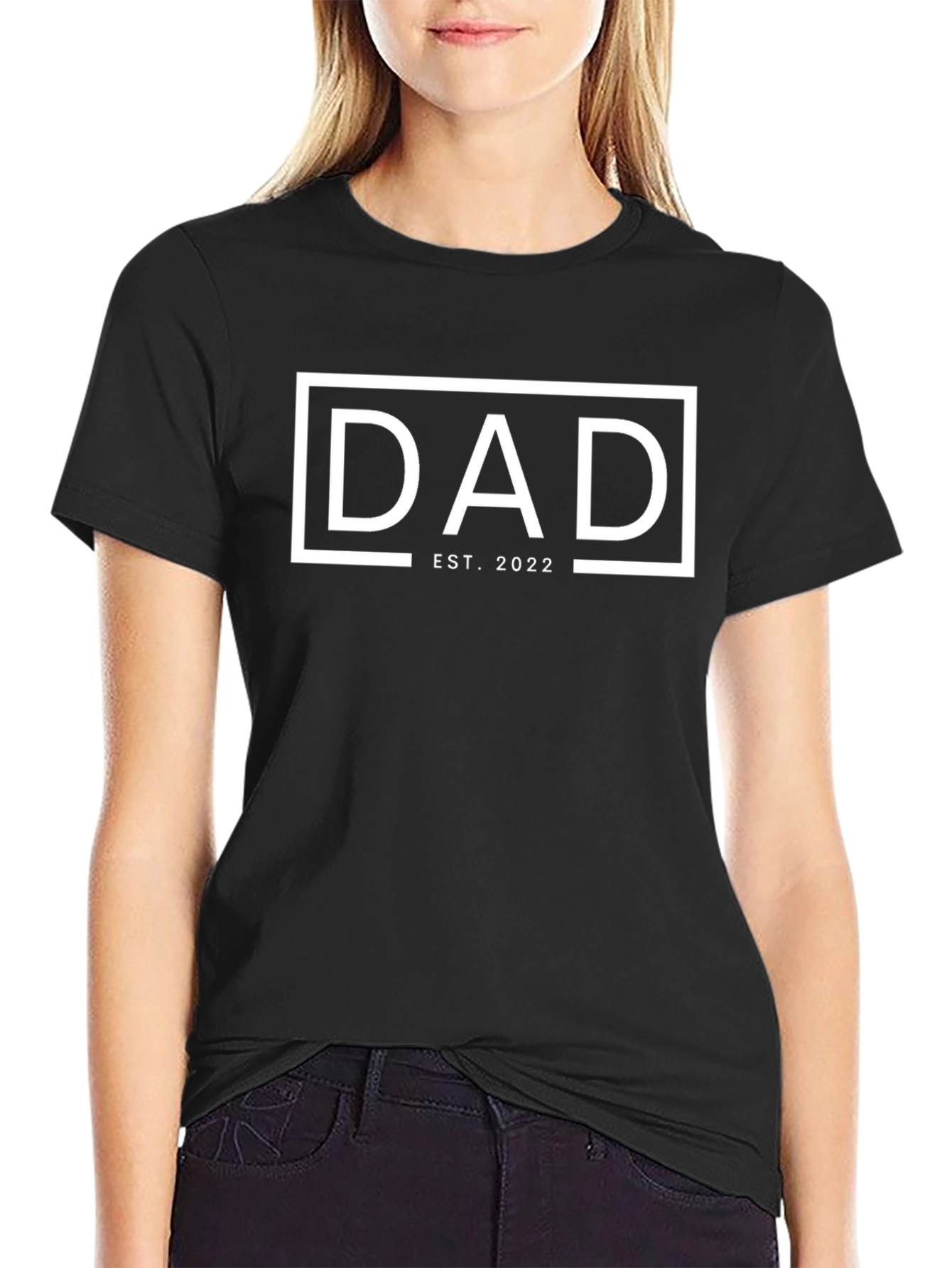 Dad Est. 2022 Black Graphic T-Shirt