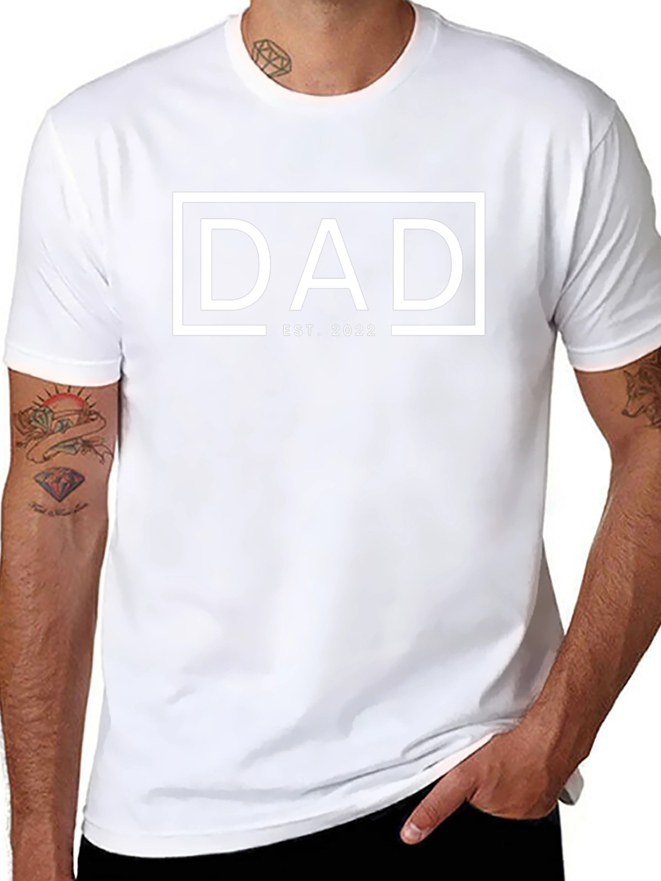 Dad Est. 2022 Black Graphic T-Shirt