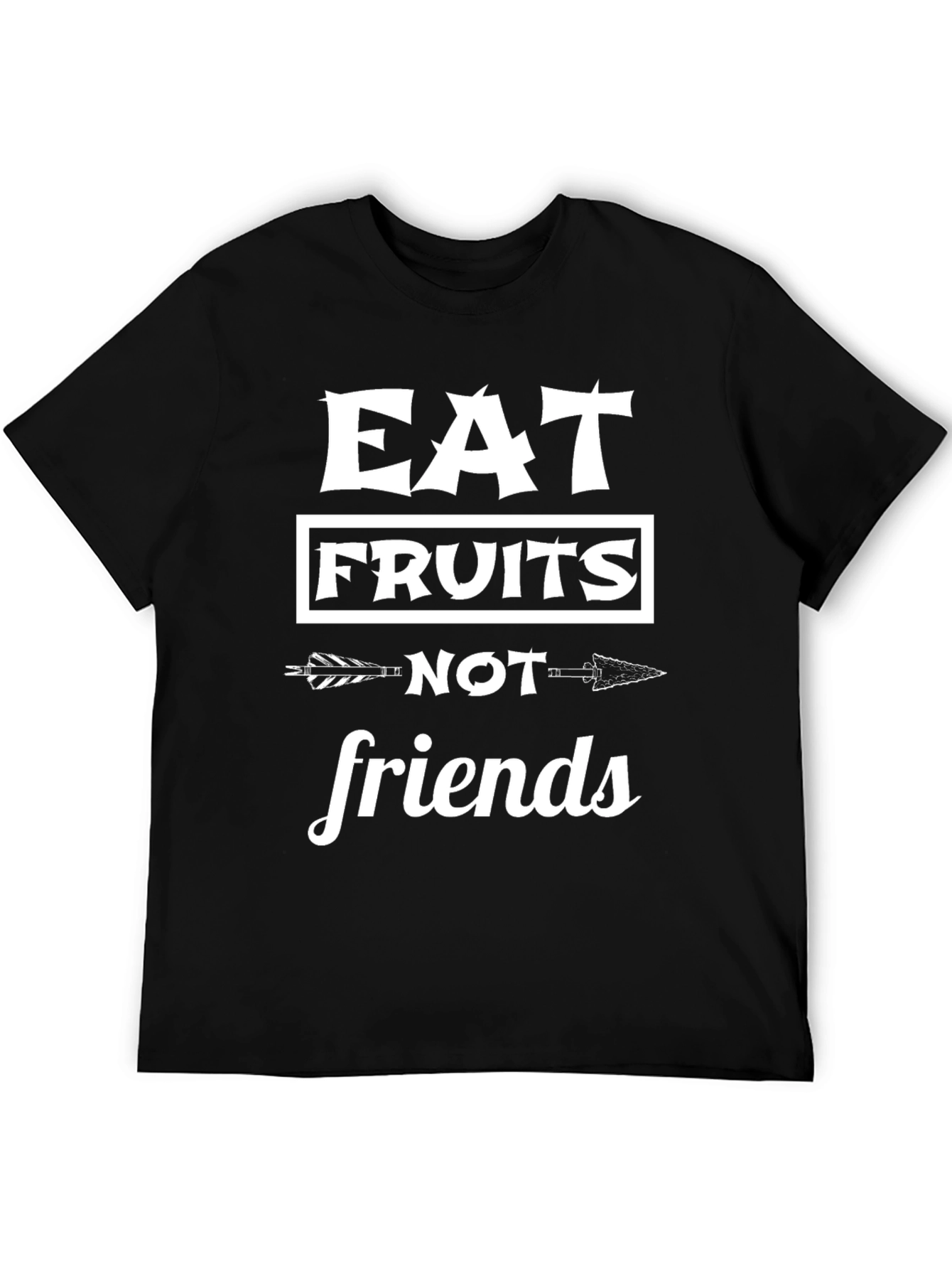 Eat Fruits Not Friends Black Graphic Tee