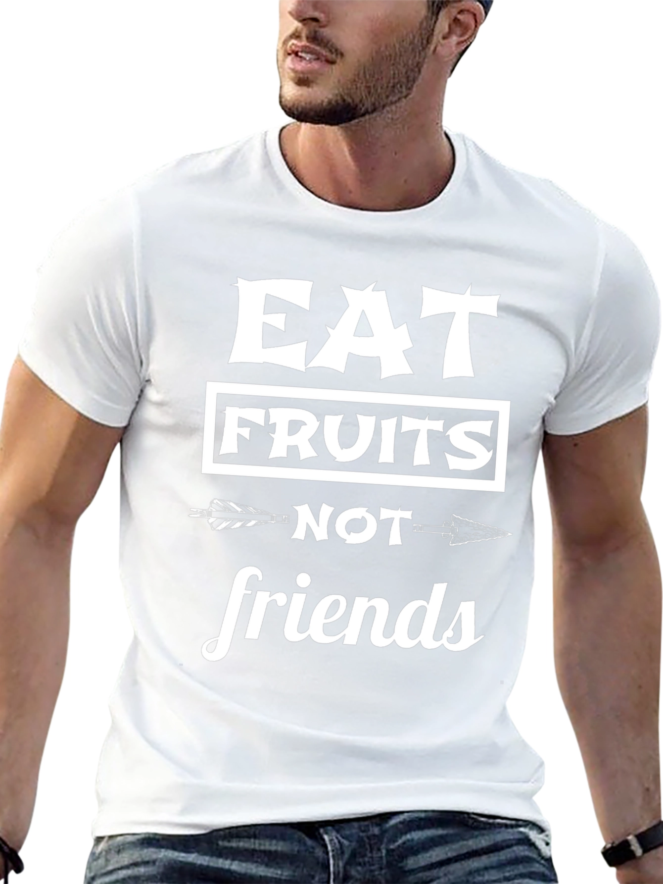 Eat Fruits Not Friends Black Graphic Tee