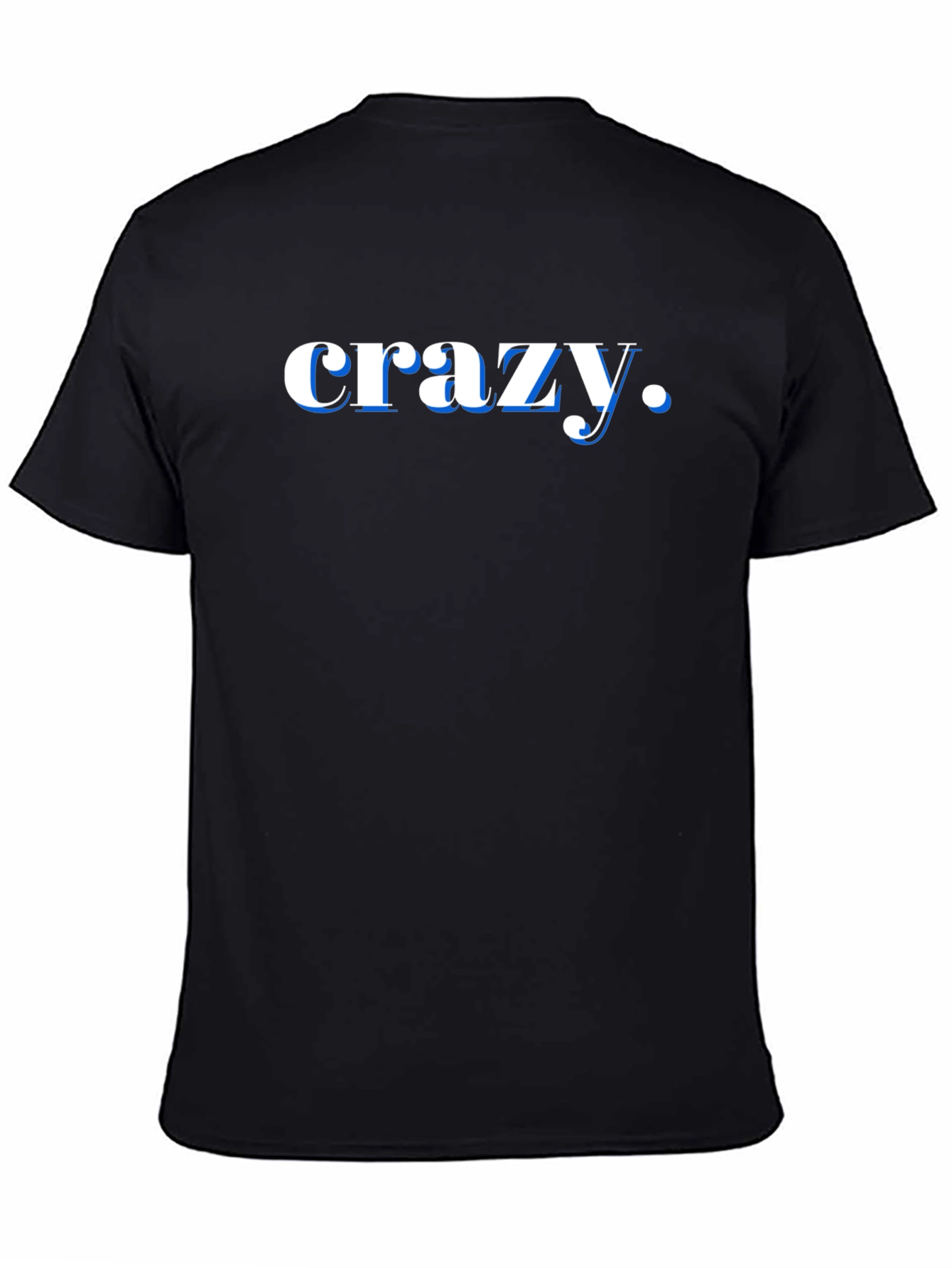 Crazy Graphic Print Black T-Shirt