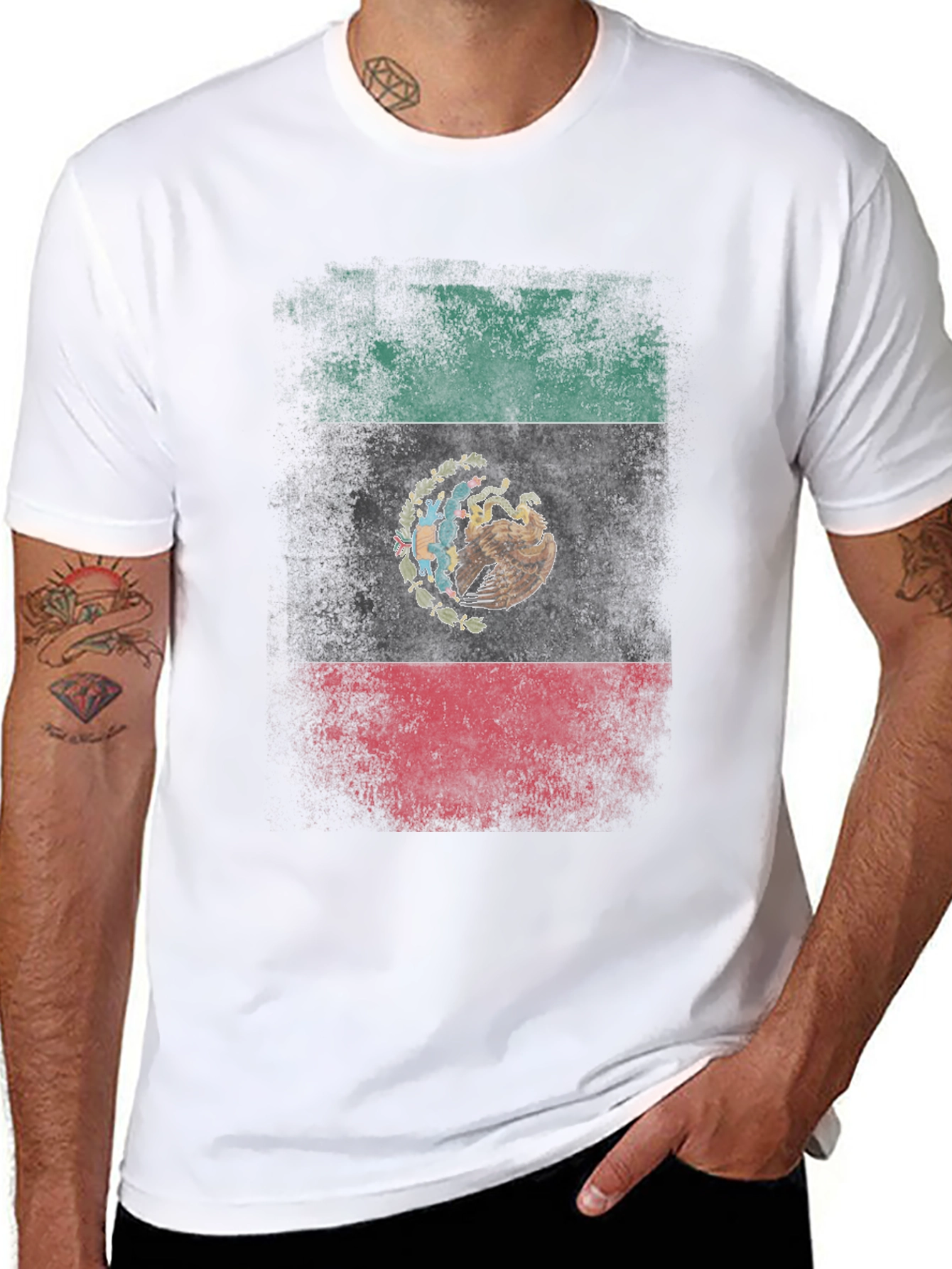 Mexico Flag Graphic T-Shirt - Black