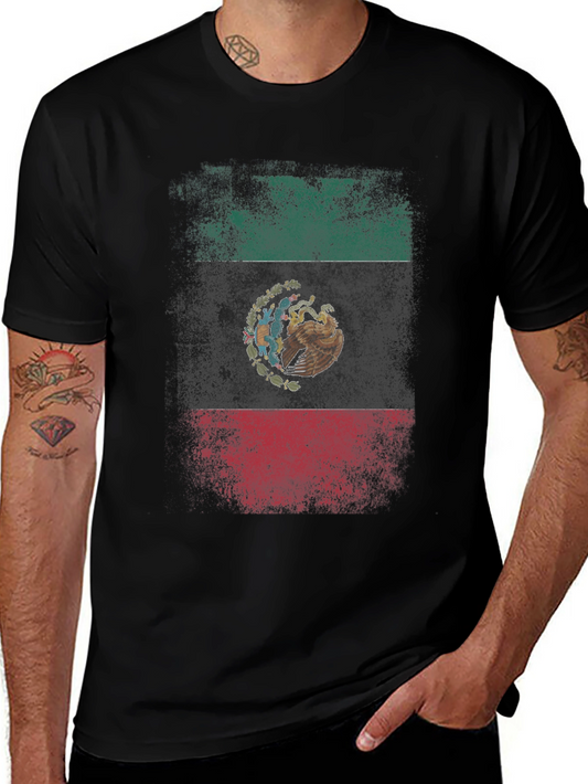 Mexico Flag Graphic T-Shirt - Black