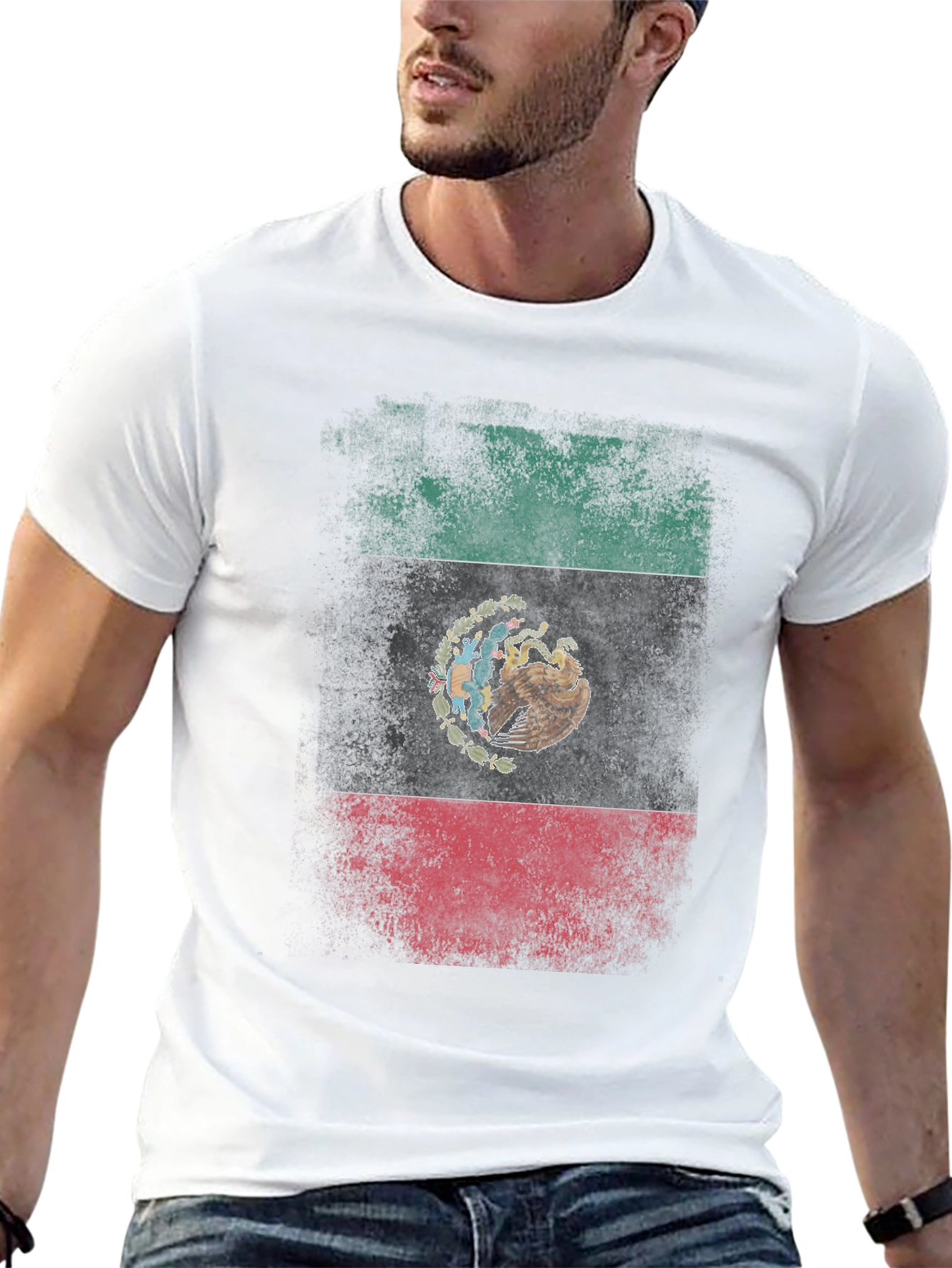 Mexico Flag Graphic T-Shirt - Black