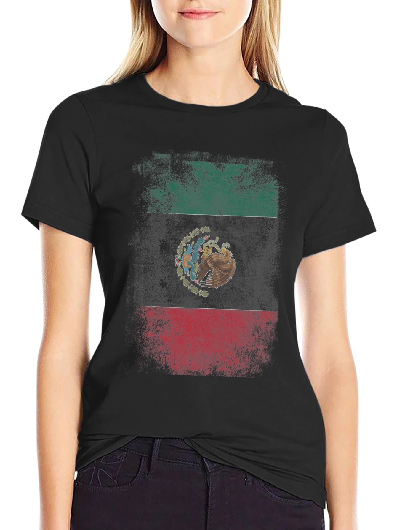 Mexico Flag Graphic T-Shirt - Black
