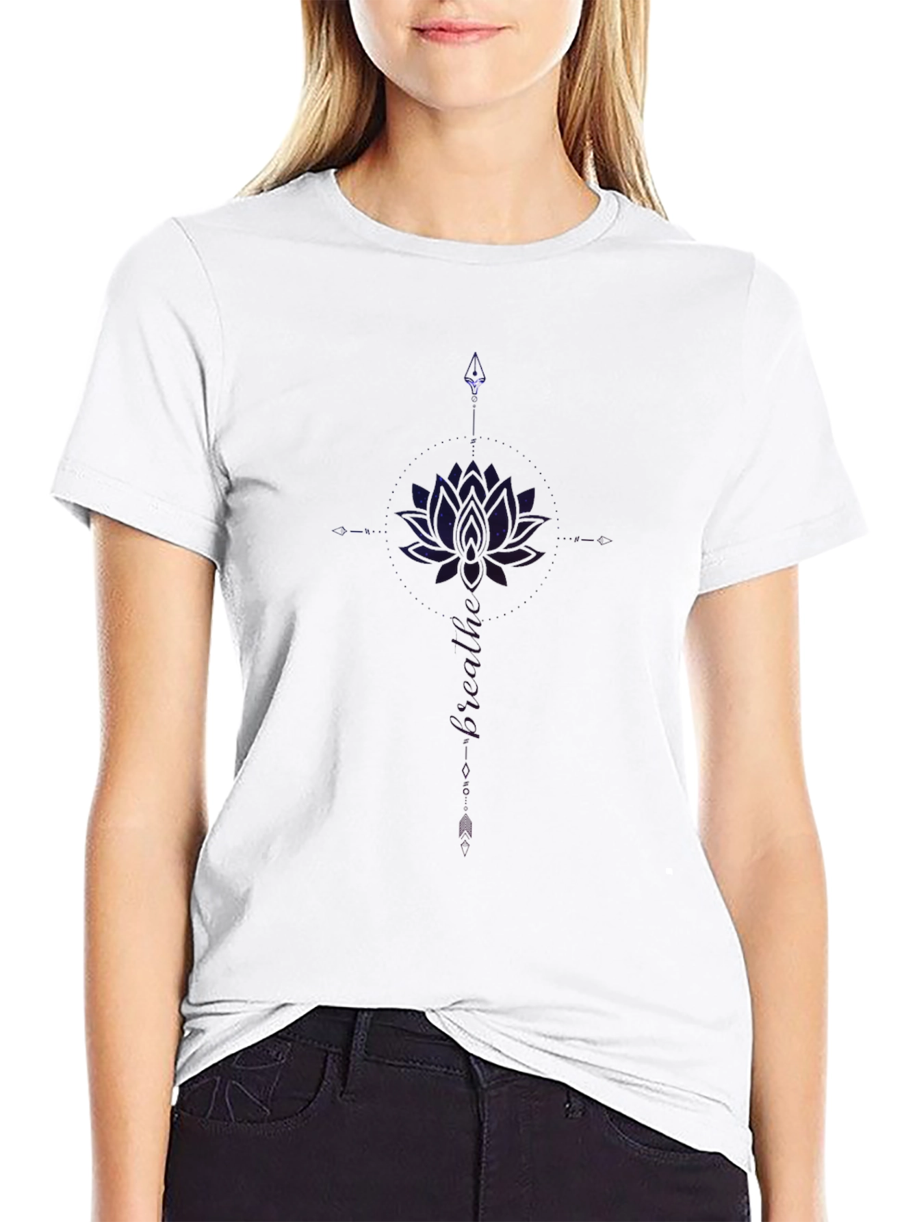 Galaxy Lotus Black T-Shirt