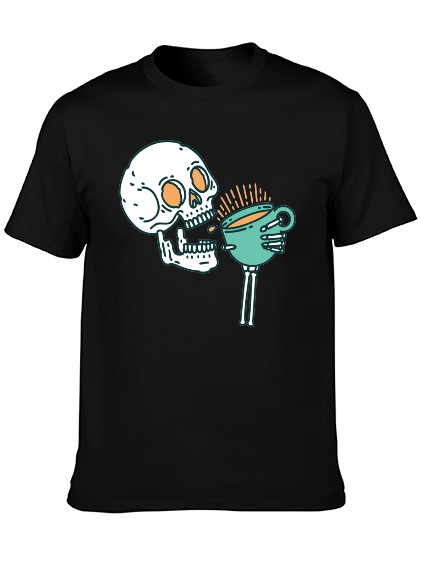 Skull Coffee T-Shirt - Gothic Brew Crew Tee