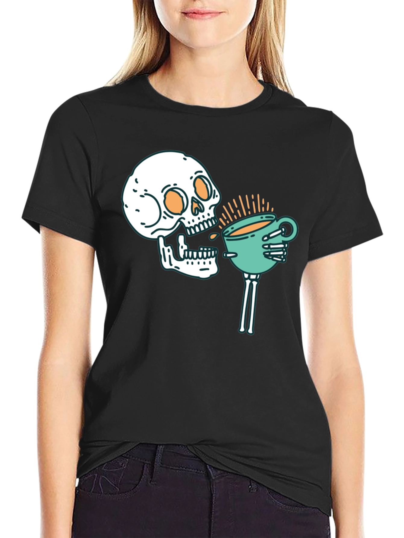 Skull Coffee T-Shirt - Gothic Brew Crew Tee