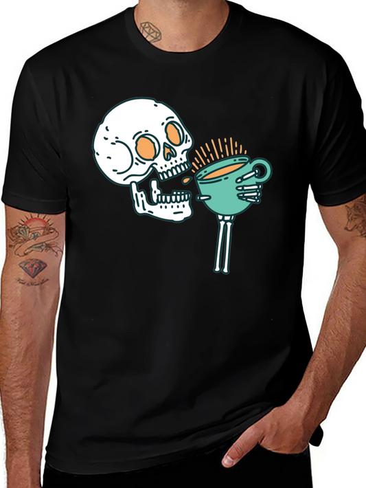 Skull Coffee T-Shirt - Gothic Brew Crew Tee