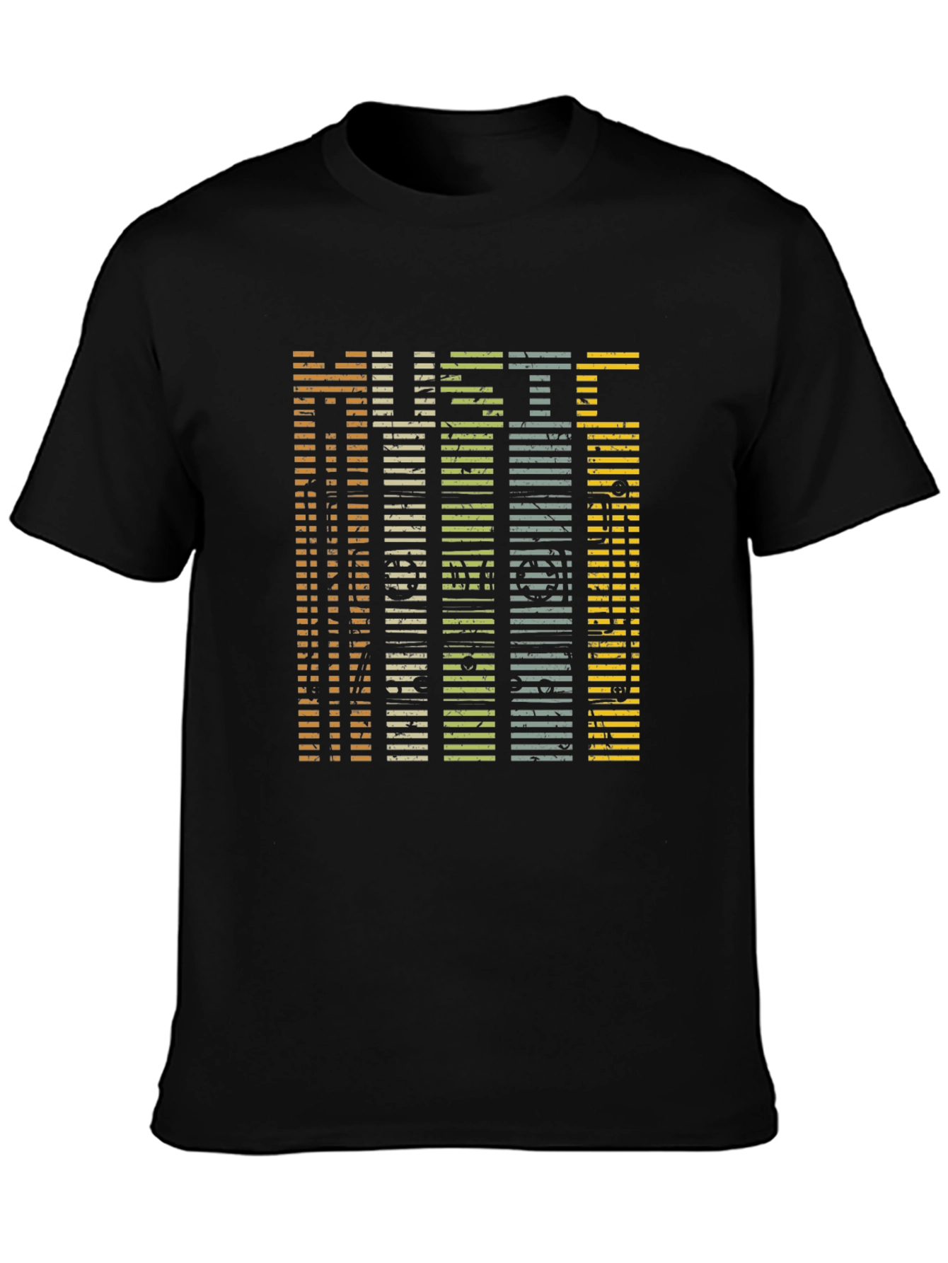 Music Lover Tee: Striped Retro Graphic T-Shirt