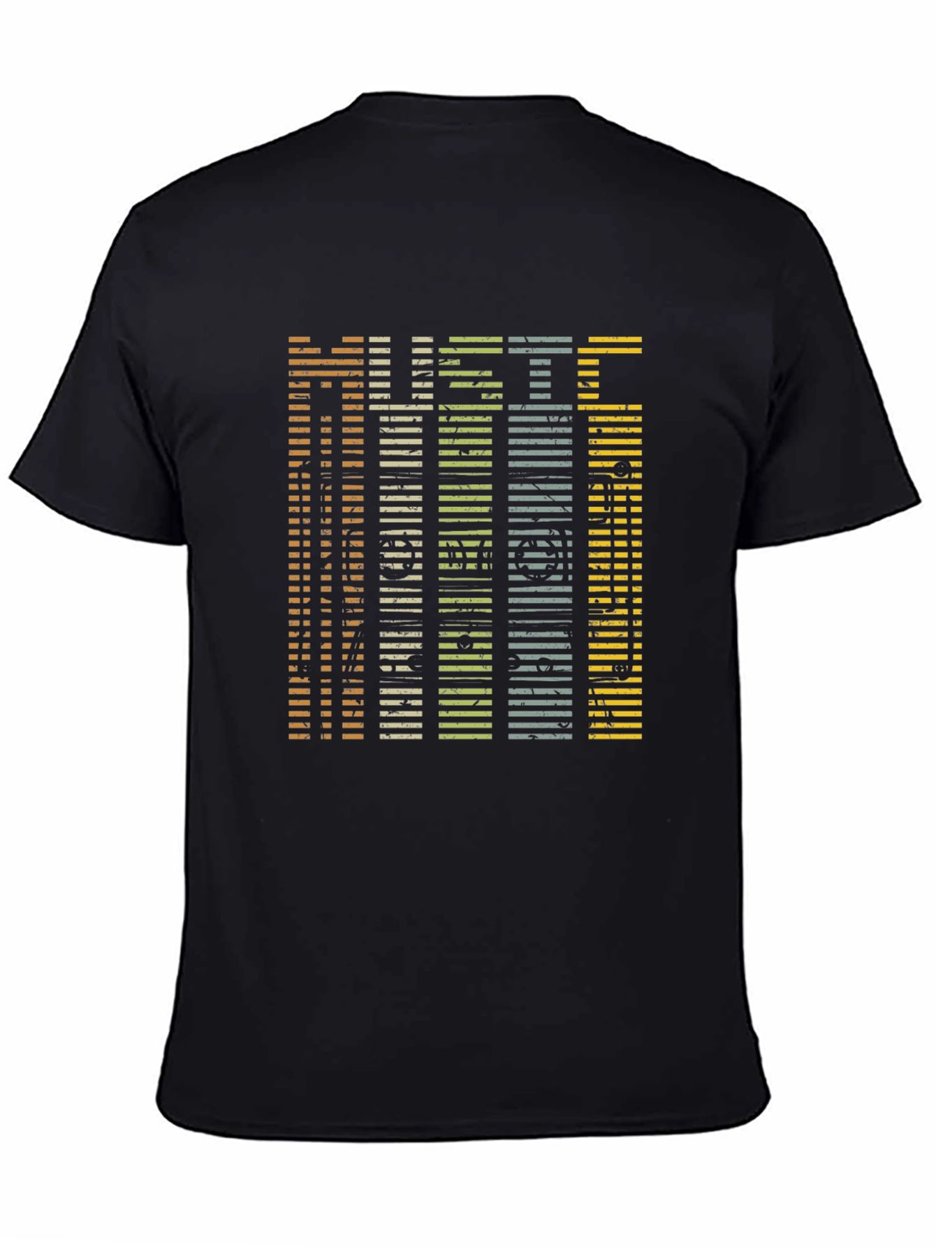 Music Lover Tee: Striped Retro Graphic T-Shirt