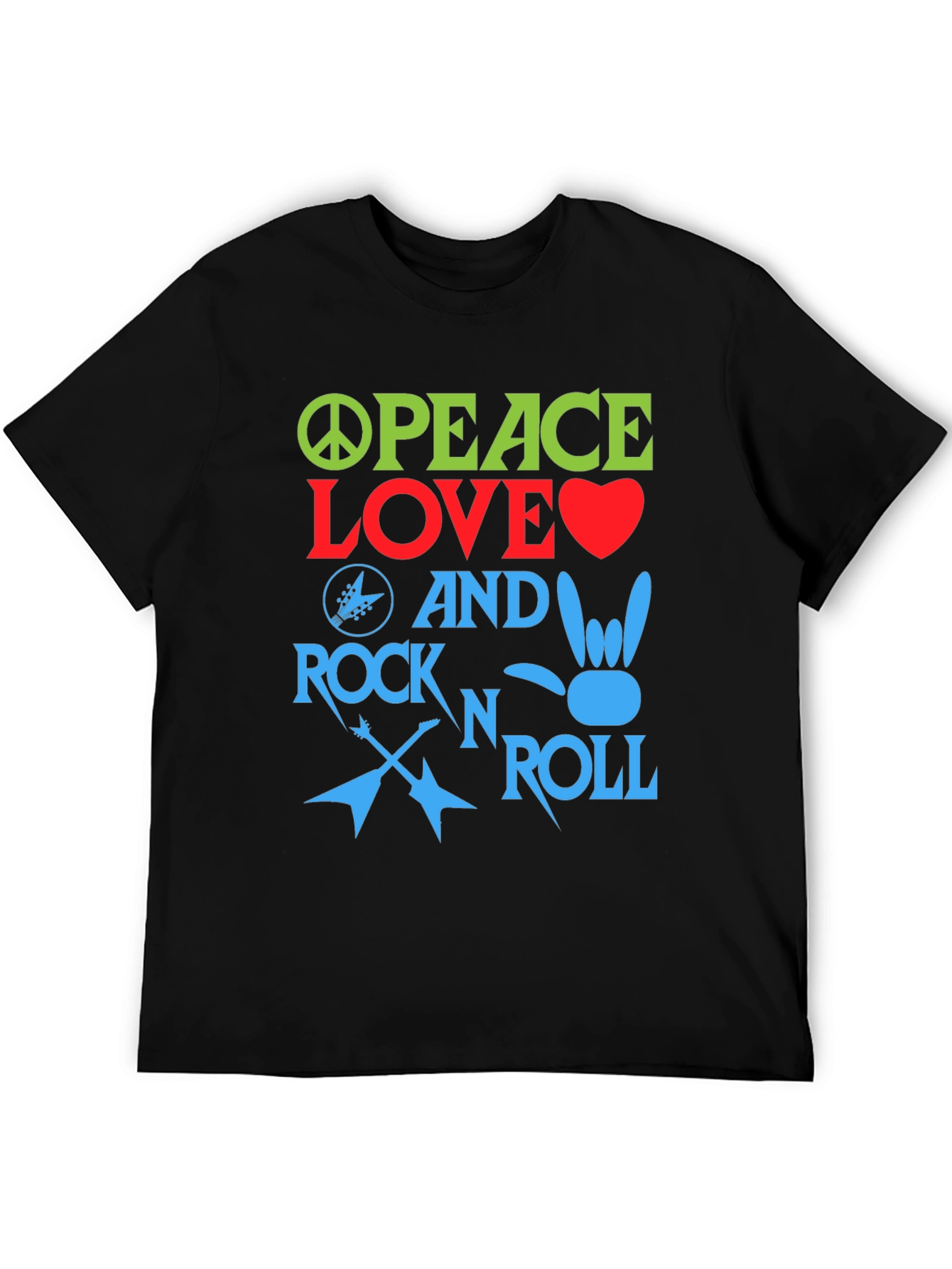 Peace Love Rock and Roll Graphic Tee