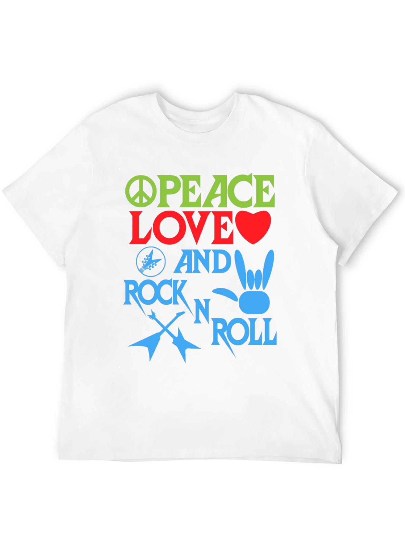 Peace Love Rock and Roll Graphic Tee