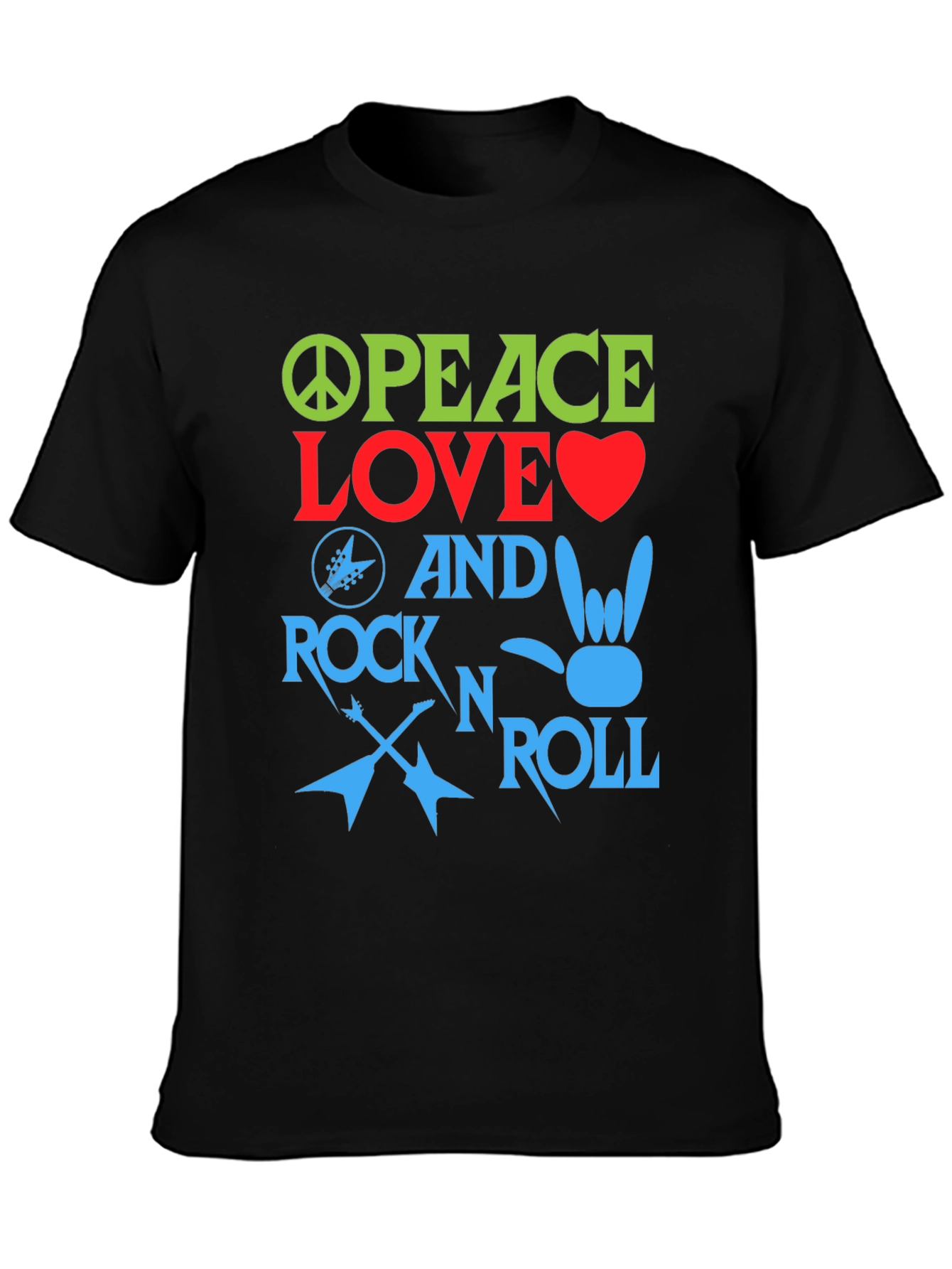 Peace Love Rock and Roll Graphic Tee