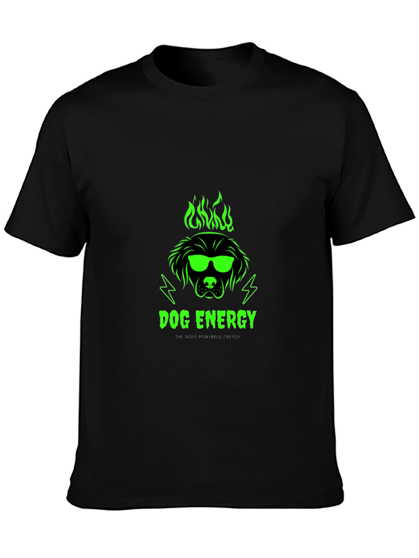 Dog Energy Graphic Print Crew Neck T-Shirt