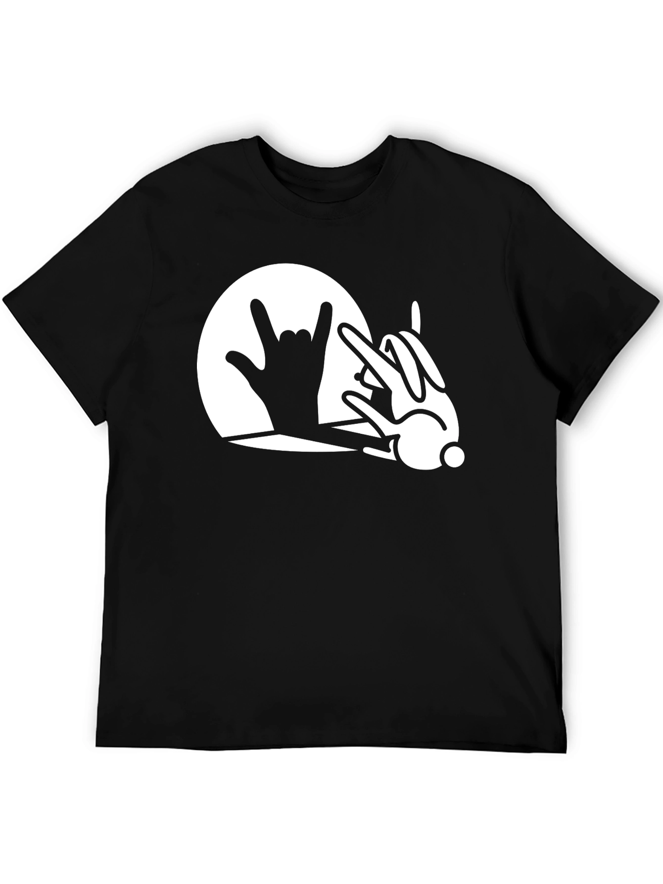 Rock On Bunny T-Shirt - Black Unique Design