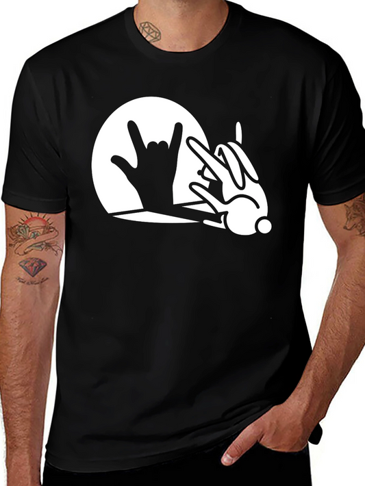 Rock On Bunny T-Shirt - Black Unique Design