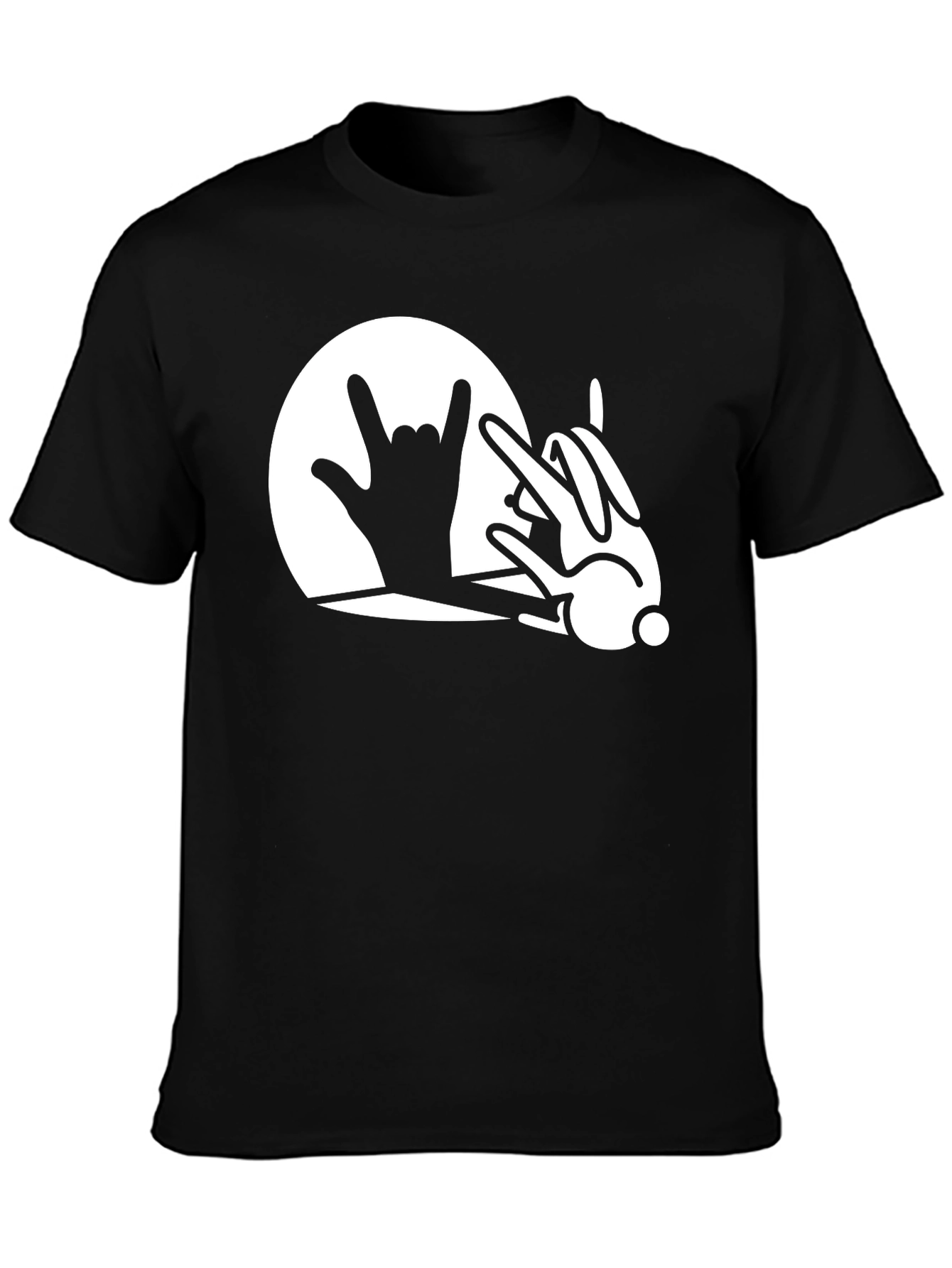 Rock On Bunny T-Shirt - Black Unique Design