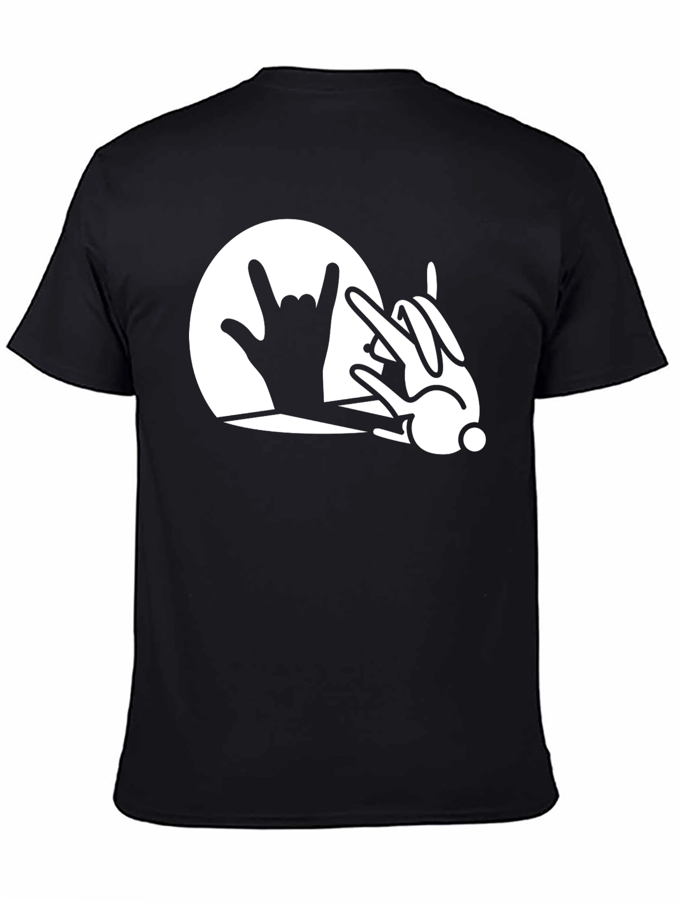 Rock On Bunny T-Shirt - Black Unique Design