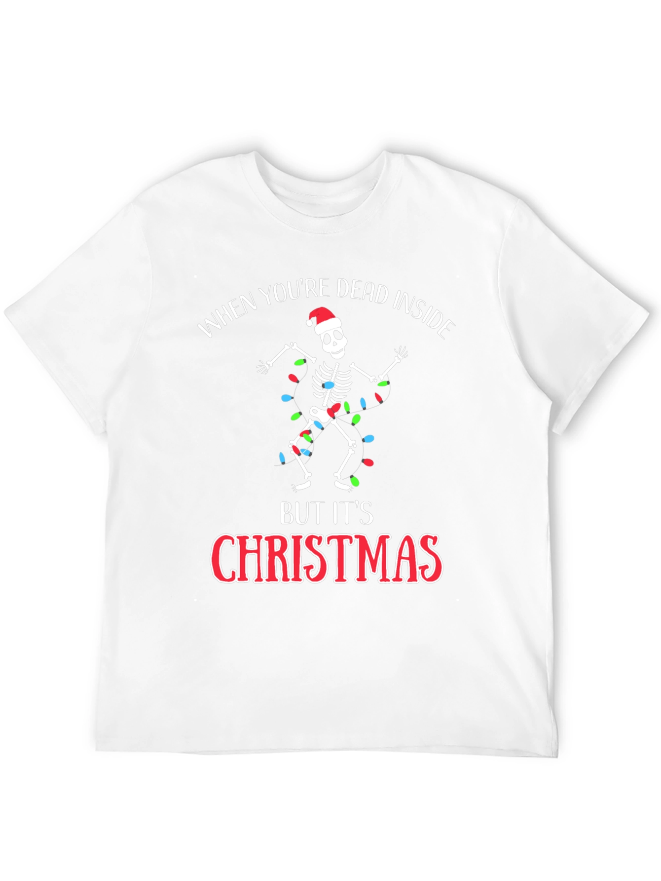 Dead Inside Christmas Skeleton Graphic Tee