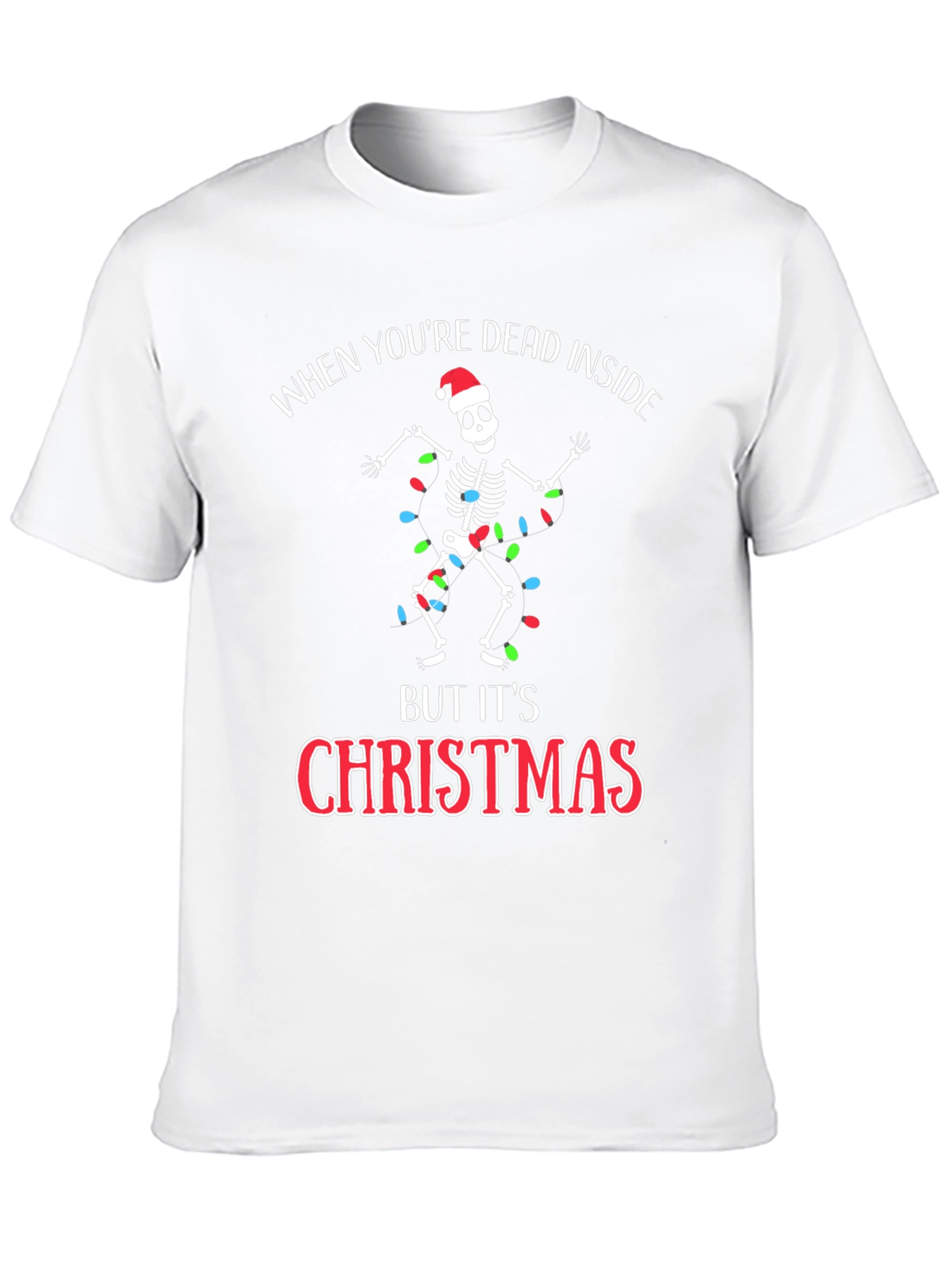 Dead Inside Christmas Skeleton Graphic Tee