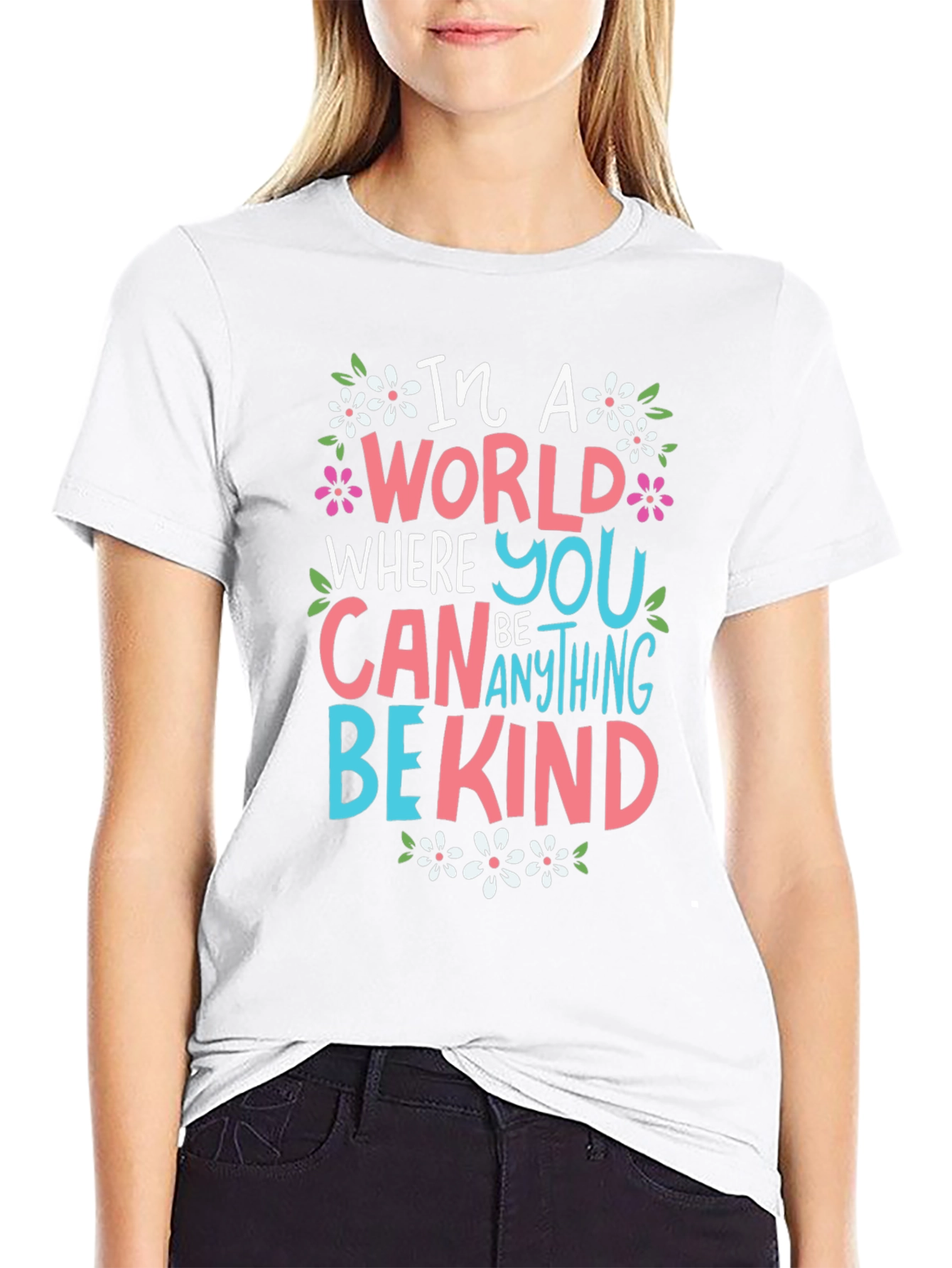 In A World Be Kind Black Graphic T-Shirt
