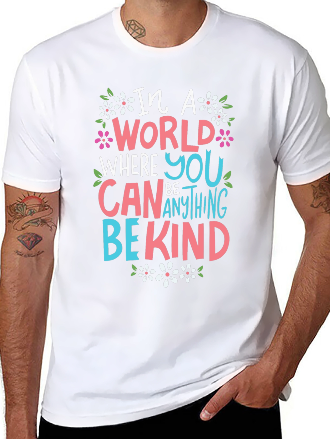In A World Be Kind Black Graphic T-Shirt