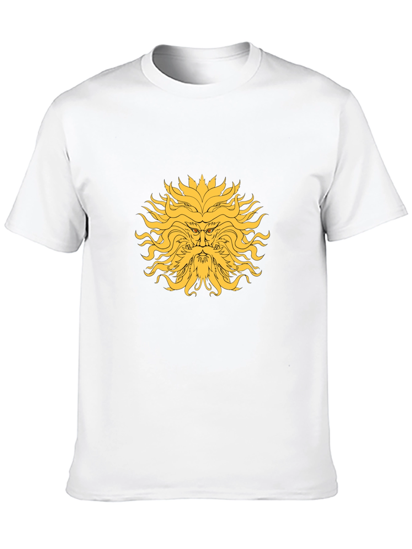 Sun God Graphic Tee - Black Cotton Blend T-Shirt