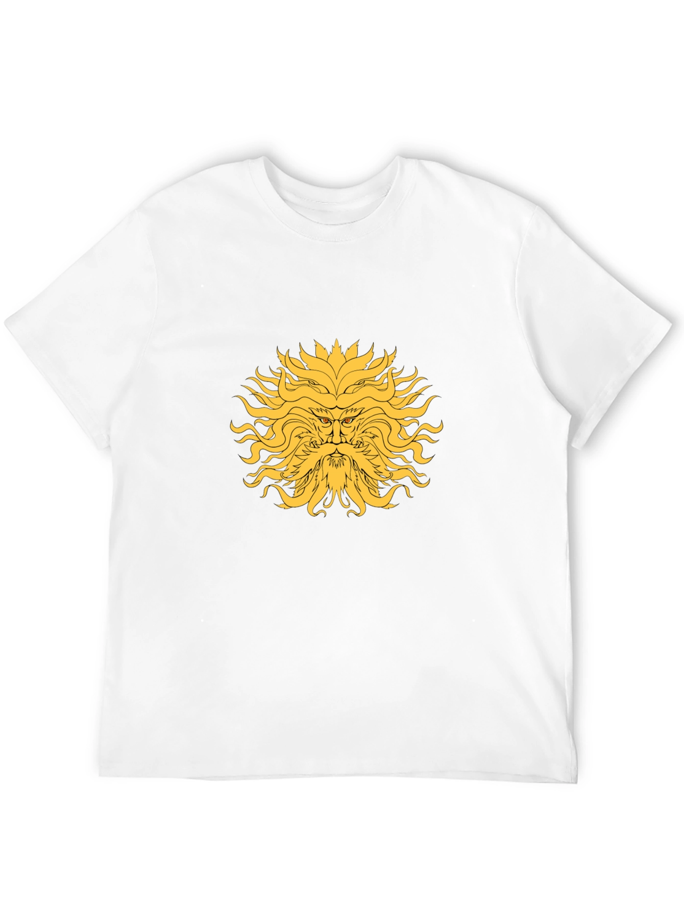 Sun God Graphic Tee - Black Cotton Blend T-Shirt