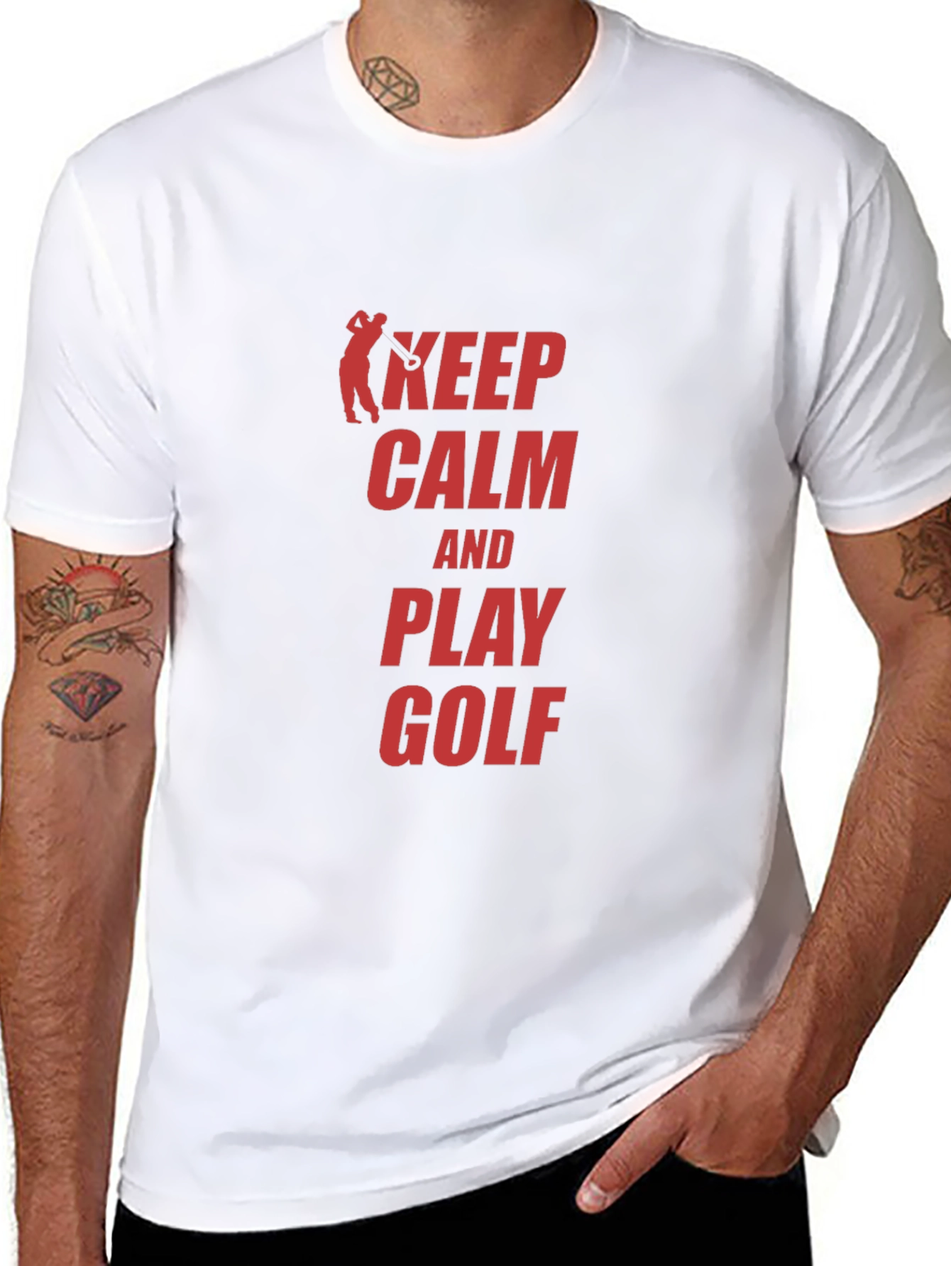 Keep Calm and Play Golf Black T-Shirt