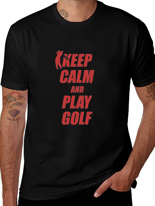 Keep Calm and Play Golf Black T-Shirt