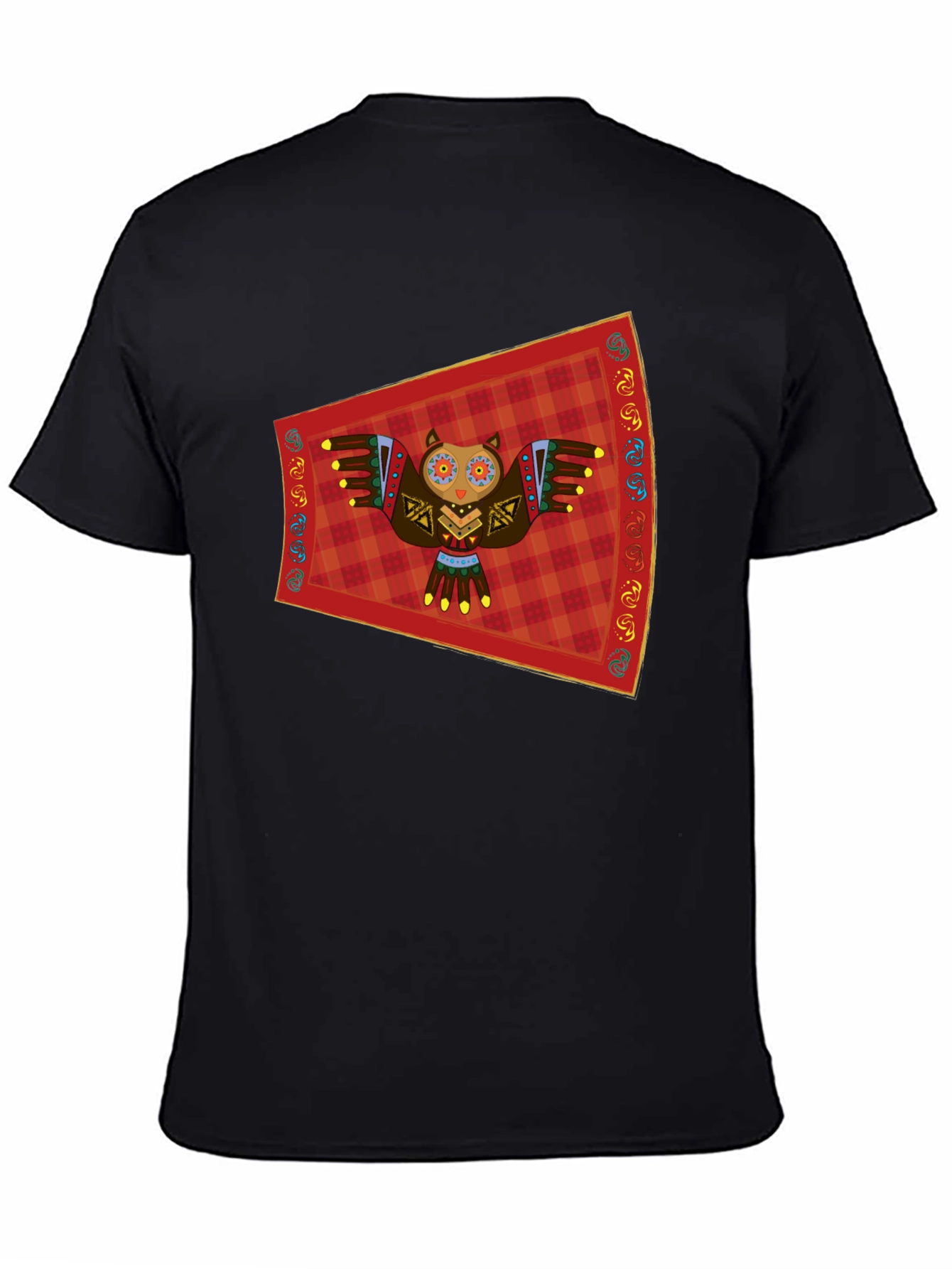 Owl Graphic Tee - Black Cotton T-Shirt
