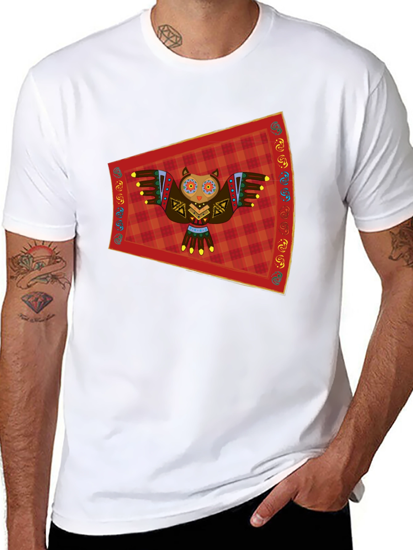 Owl Graphic Tee - Black Cotton T-Shirt