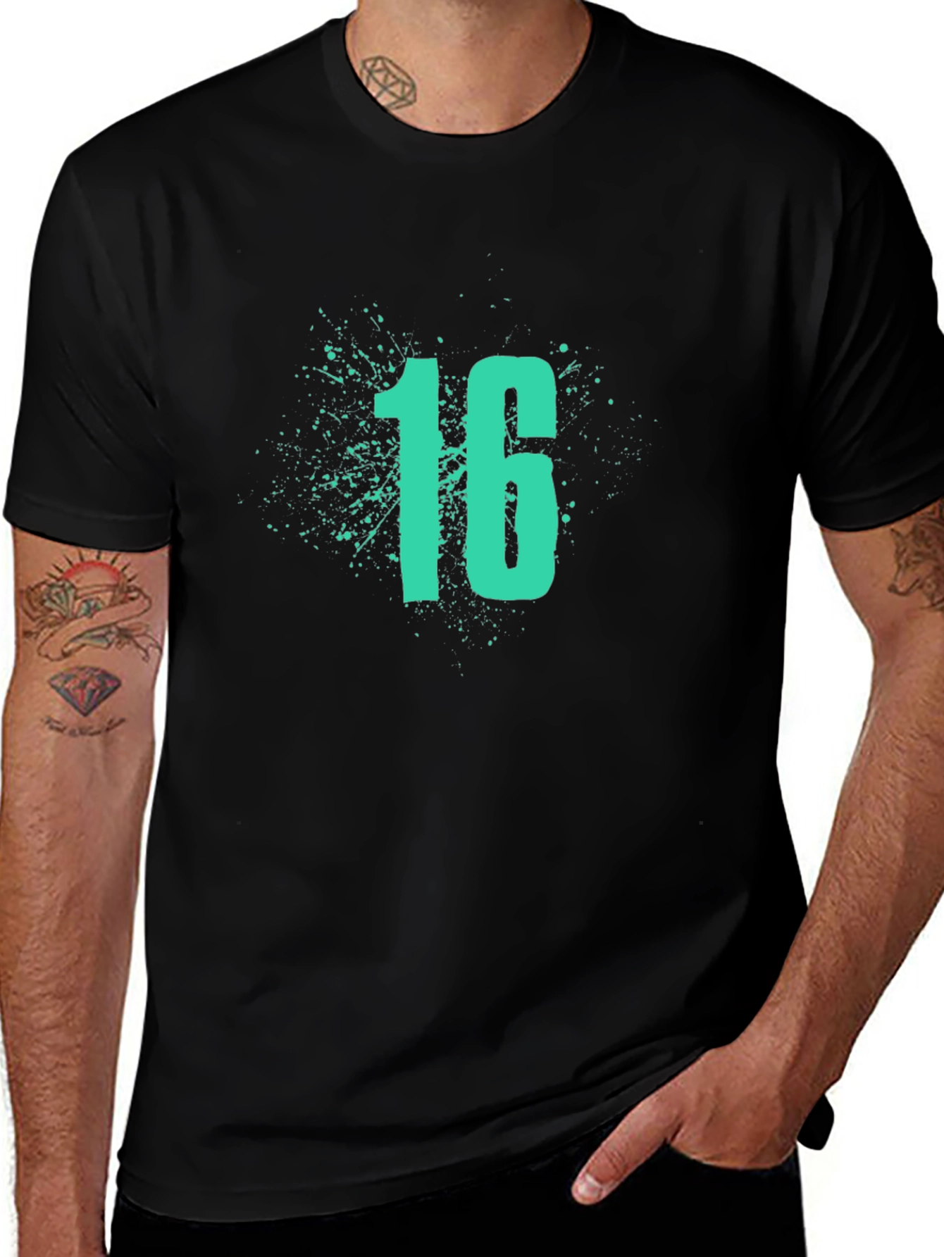 Cool Sixteen Splash Black T-Shirt