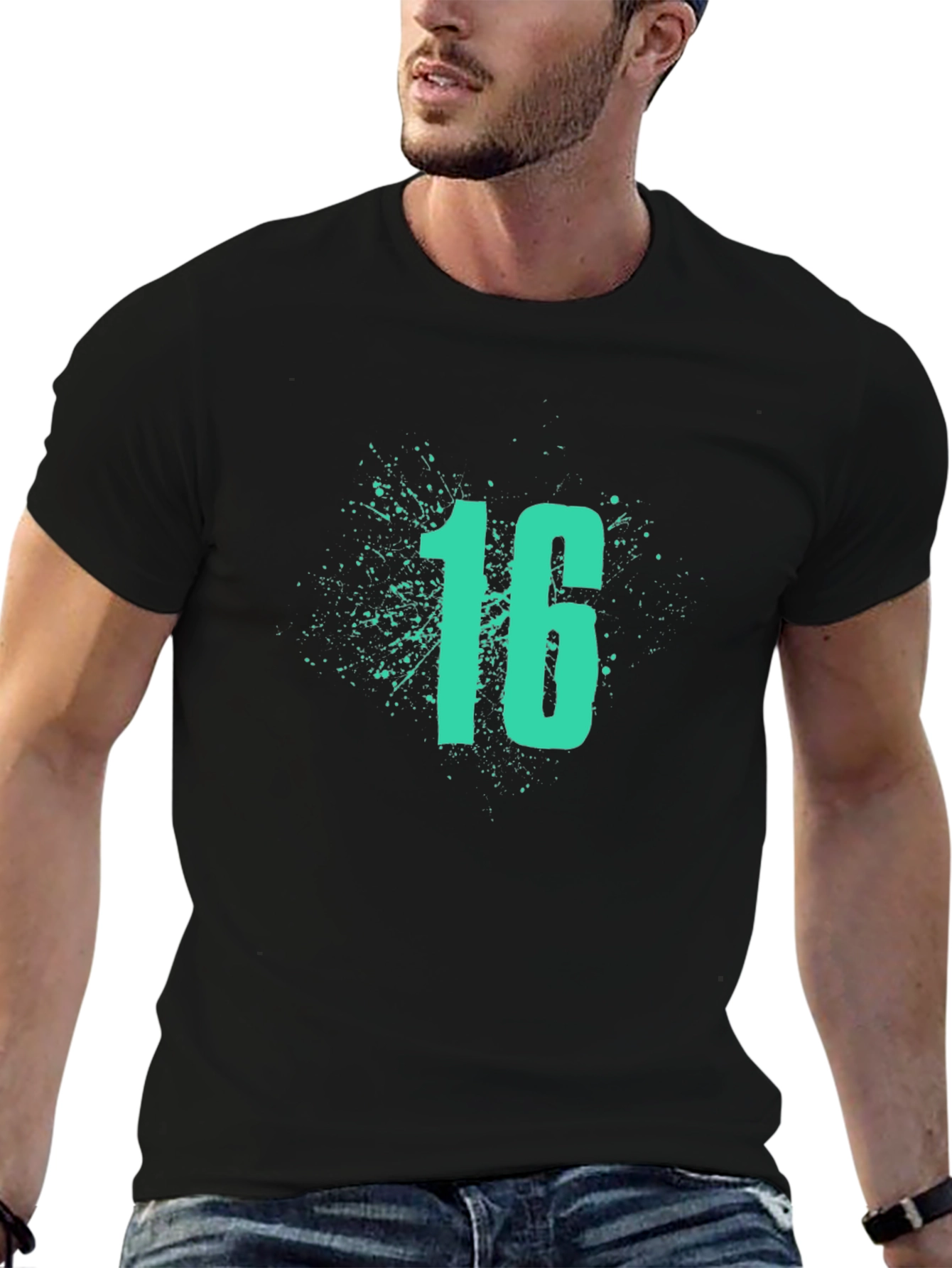 Cool Sixteen Splash Black T-Shirt