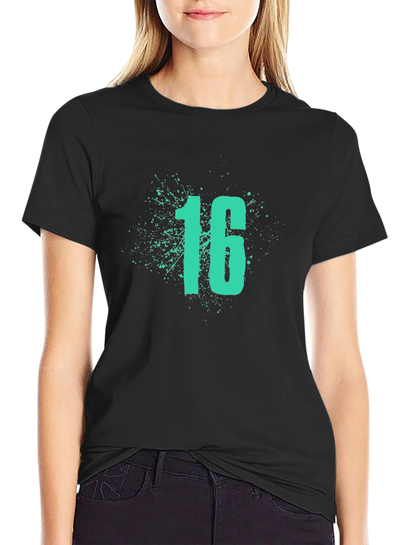 Cool Sixteen Splash Black T-Shirt