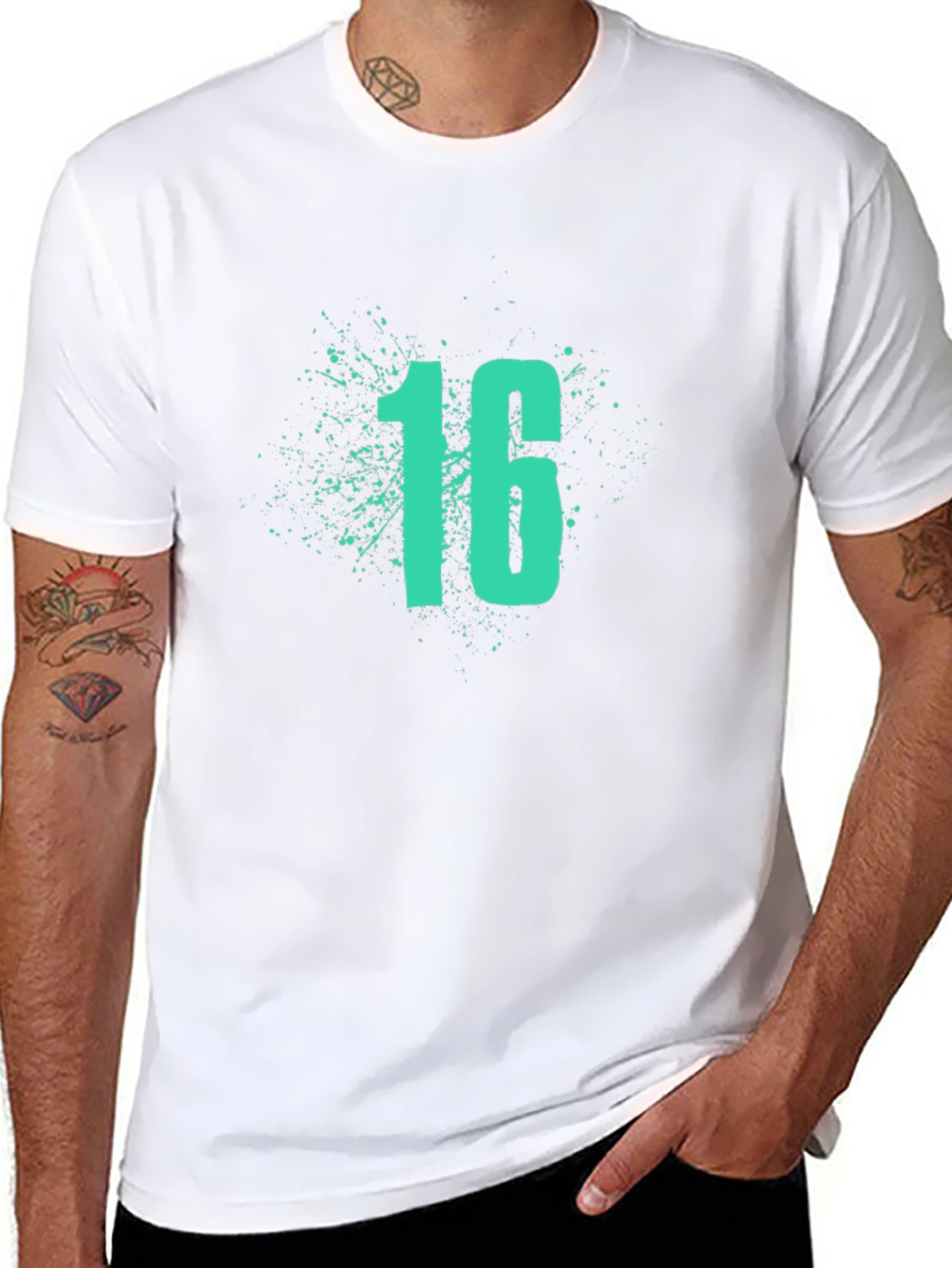 Cool Sixteen Splash Black T-Shirt