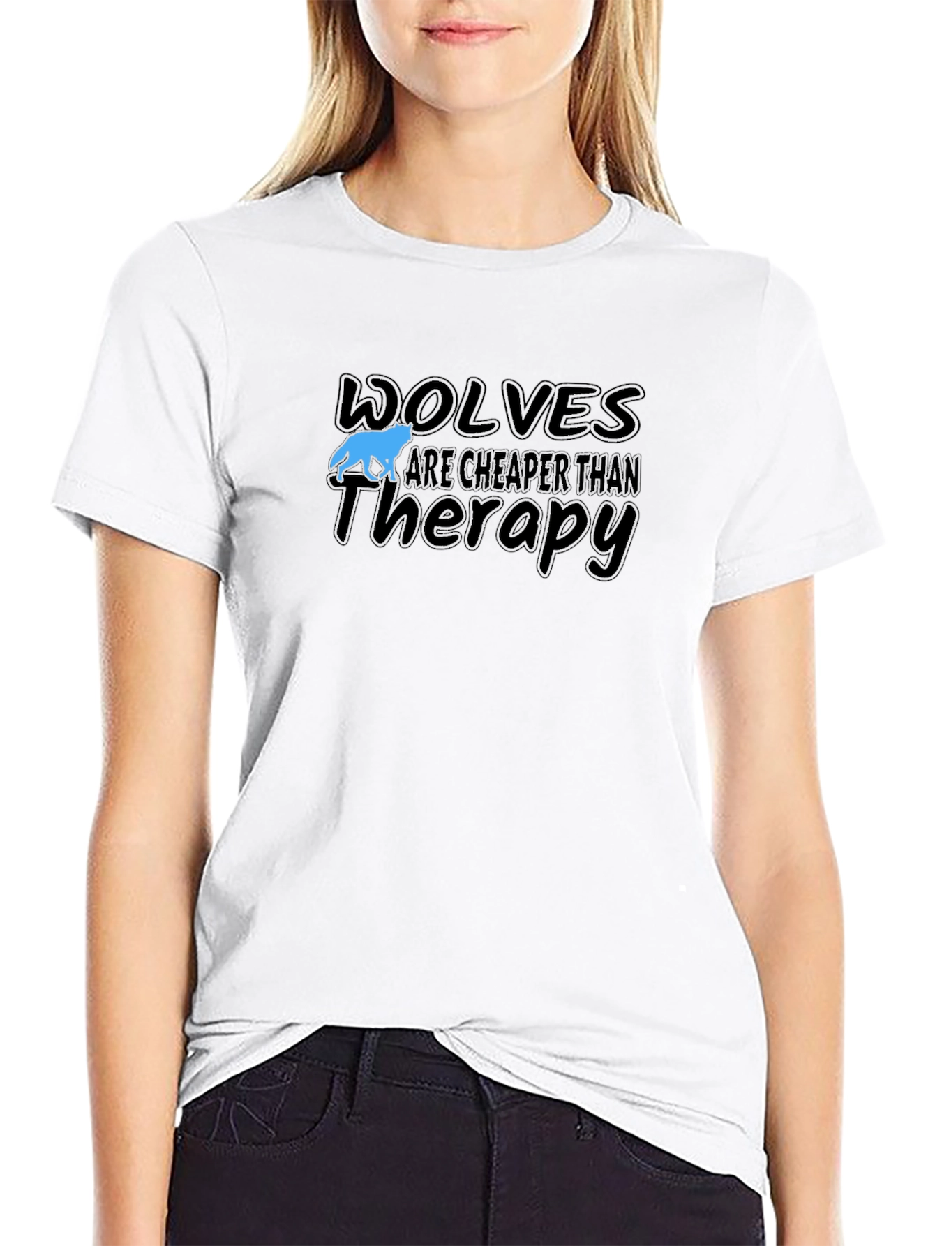 Wolves Cheaper Than Therapy Graphic T-Shirt