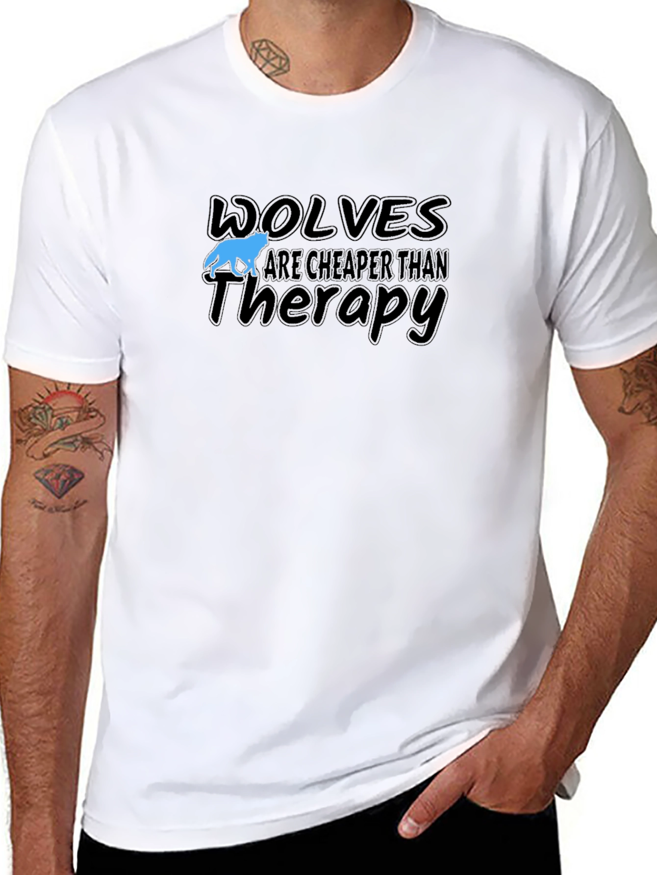 Wolves Cheaper Than Therapy Graphic T-Shirt