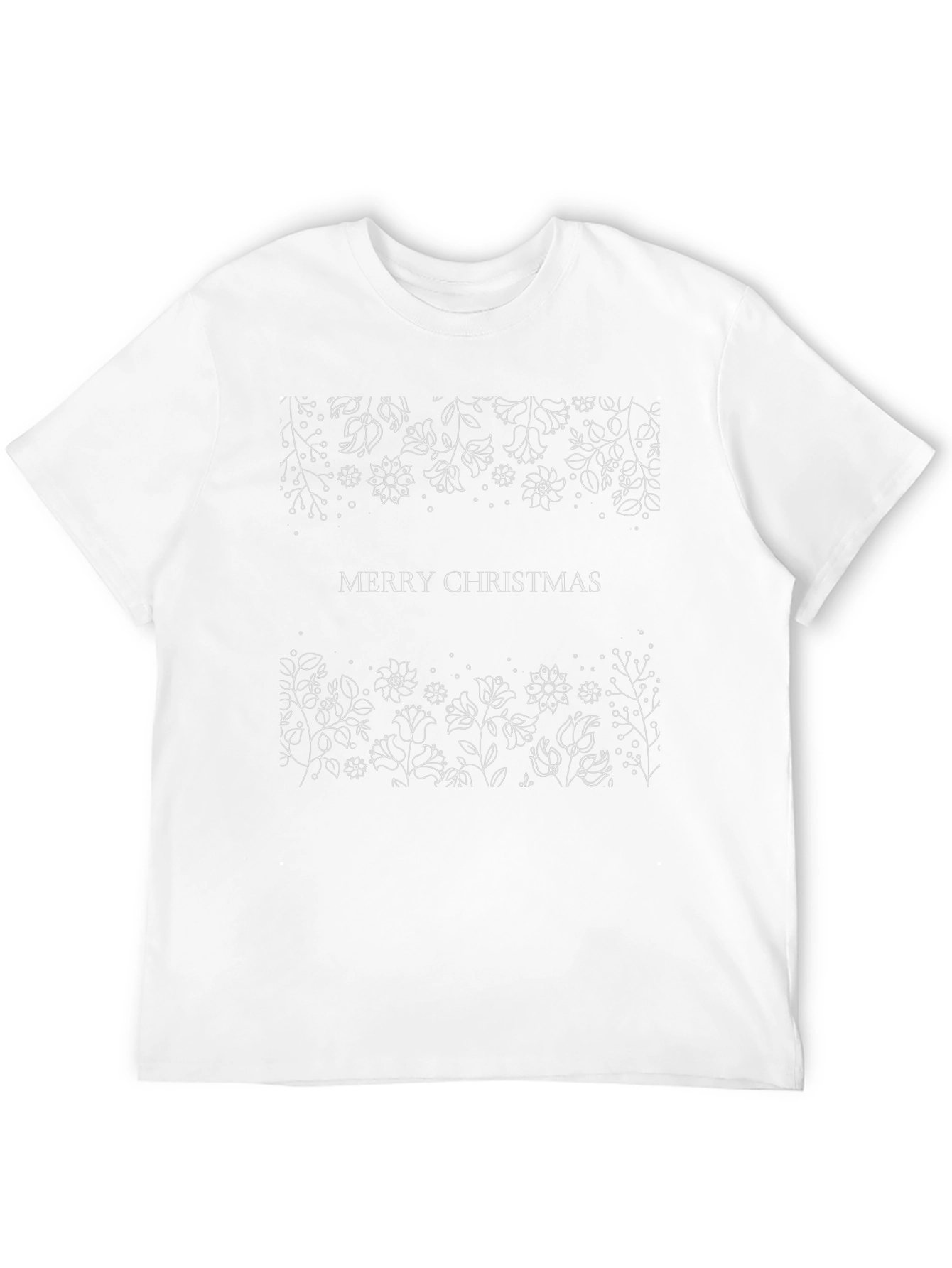 Merry Christmas Floral Graphic Tee - Black