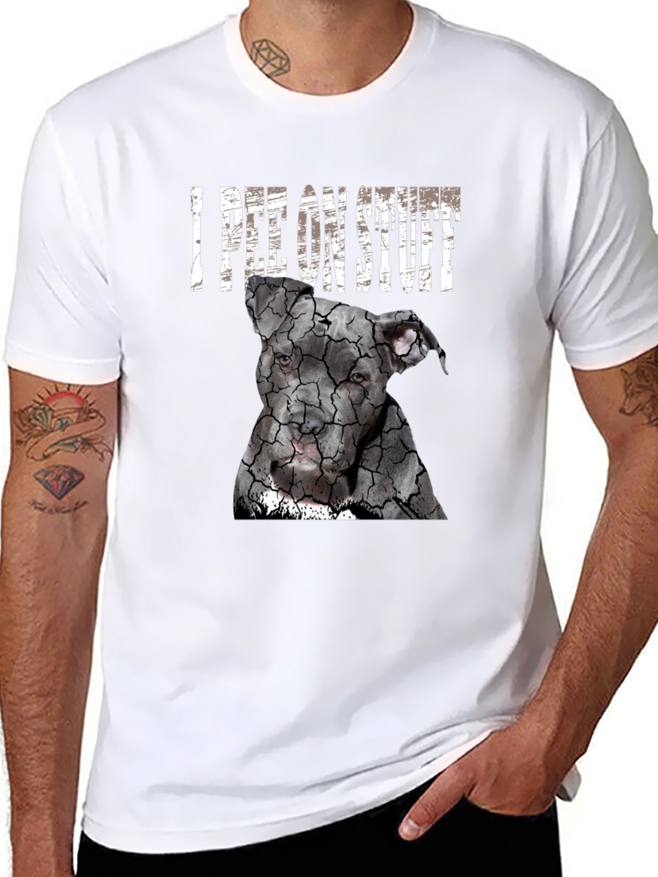 I Pee On Stuff Dog Graphic T-Shirt
