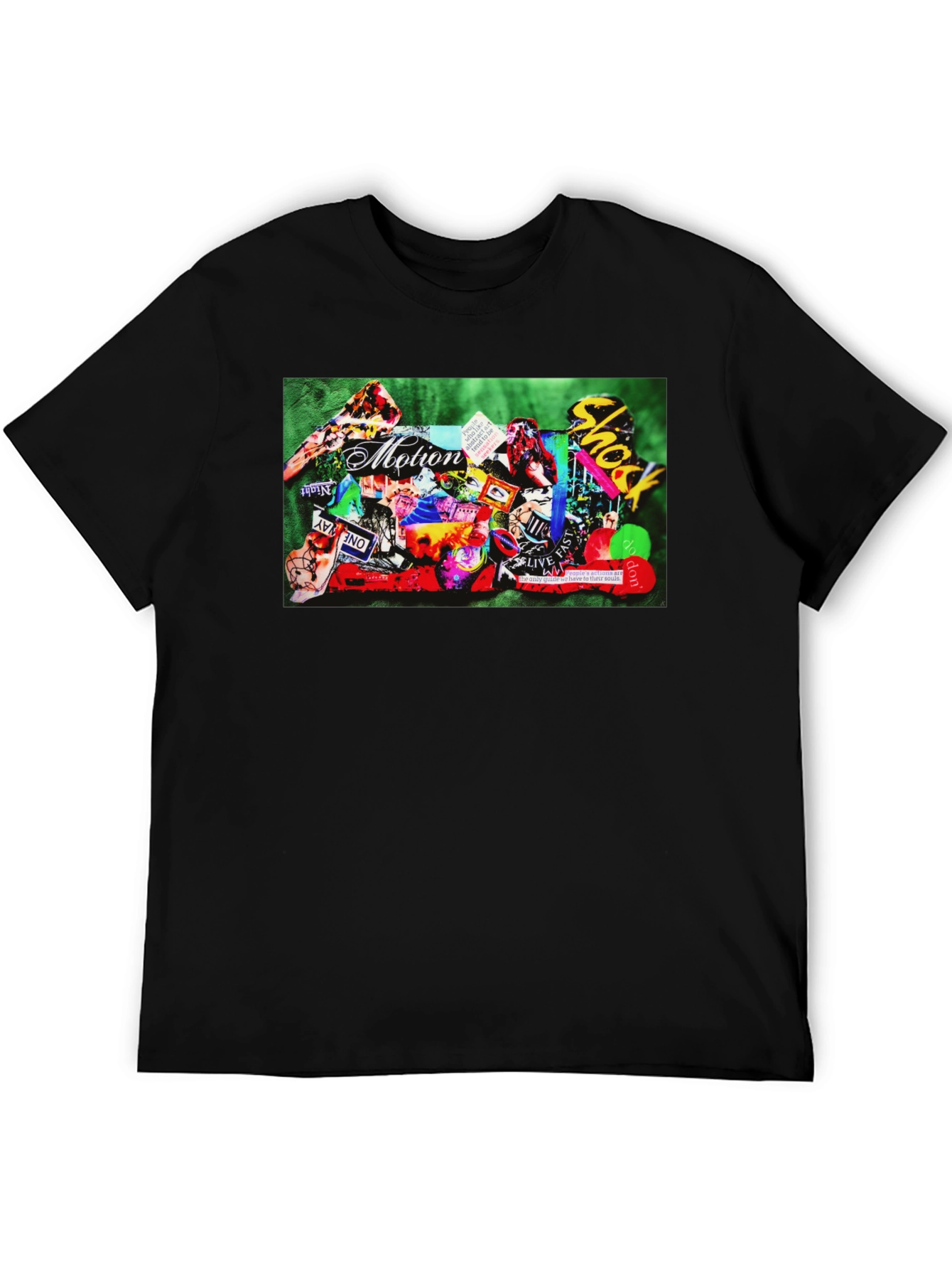 Motion Collage Graphic Tee - Black