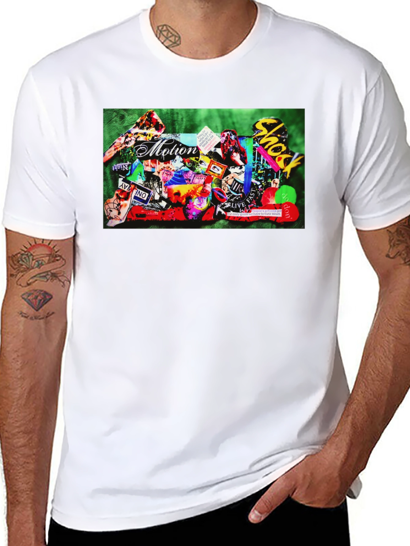 Motion Collage Graphic Tee - Black